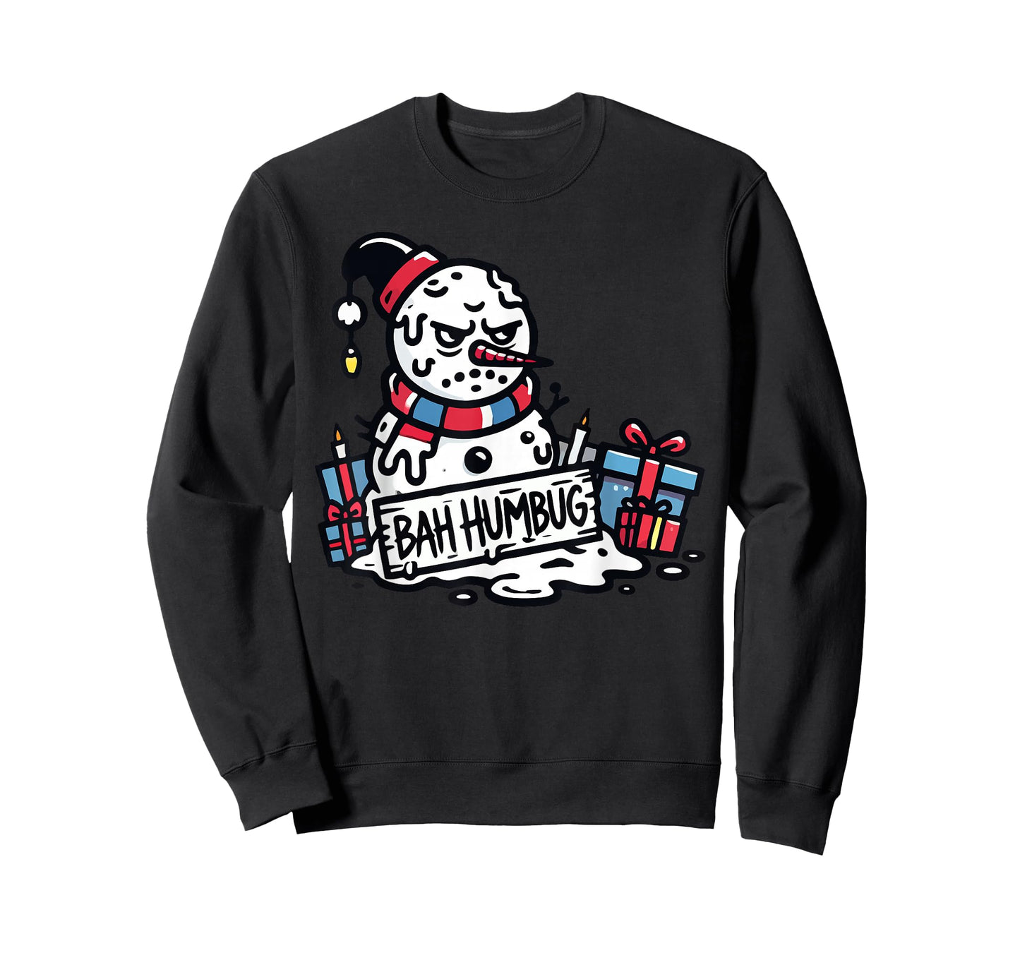 Bah Humbug Santa Hat Snowman for People Haters Sarcastic T-Shirt