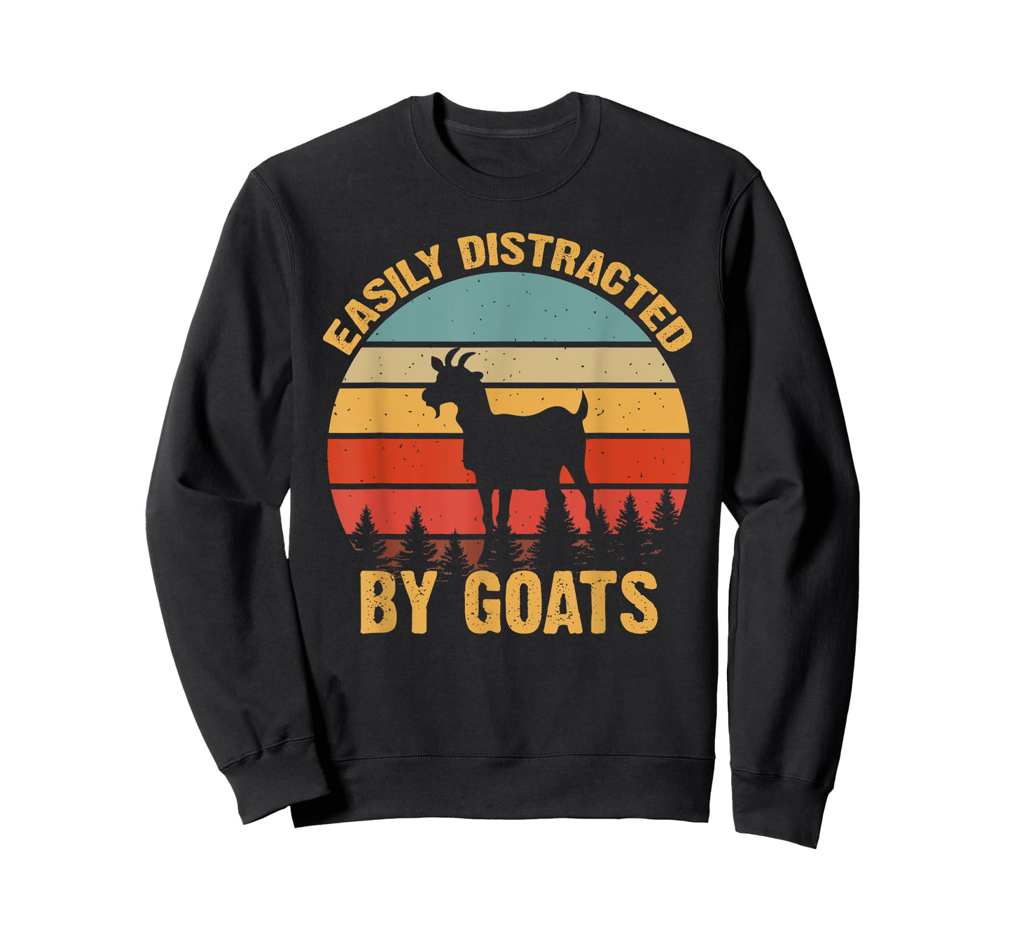 Retro Vintage Easily Distracted By Goats Funny Goat Lover T-Shirt