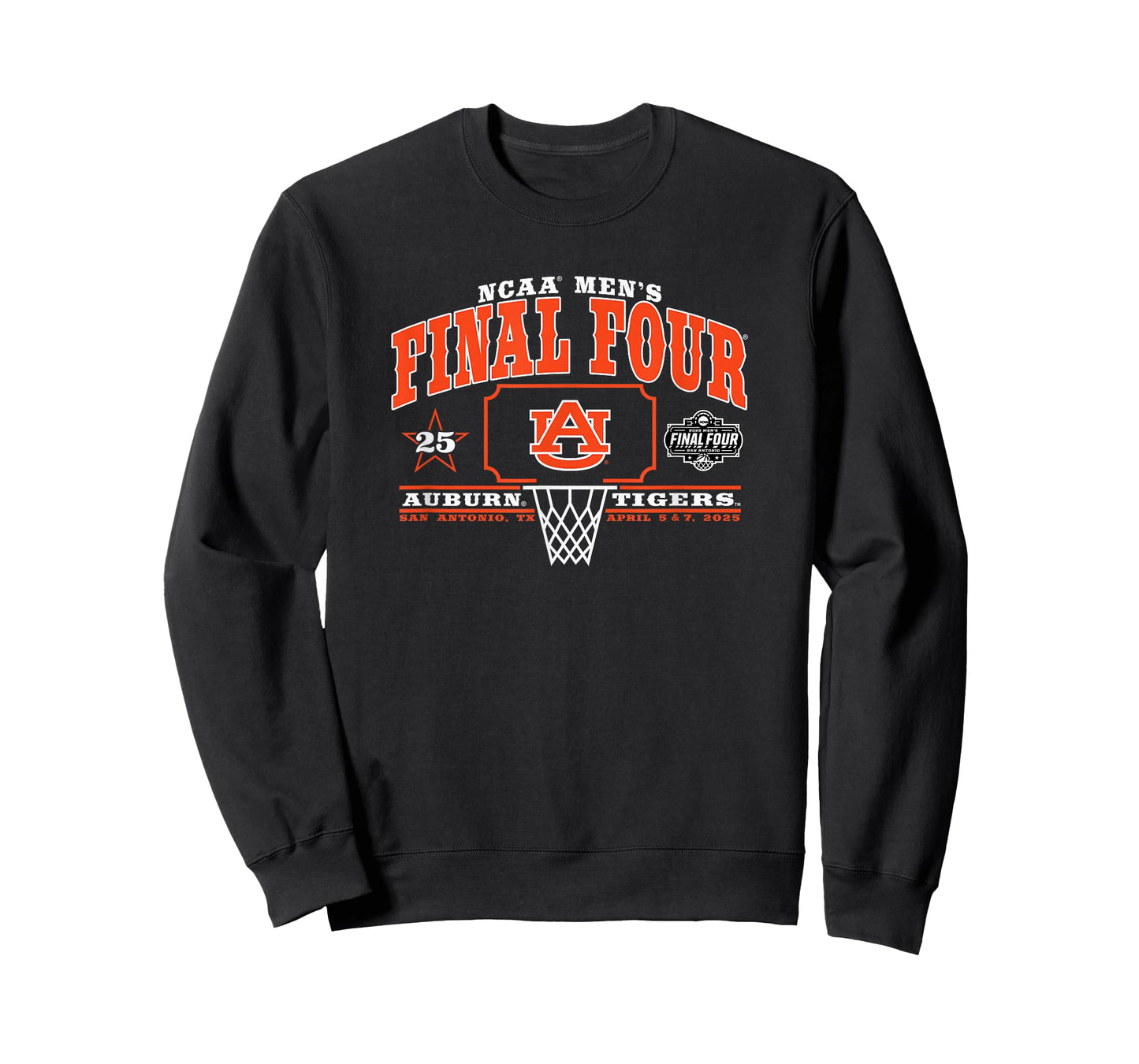 Auburn Tigers Final Four 2025 Men's Basketball Star Navy T-Shirt
