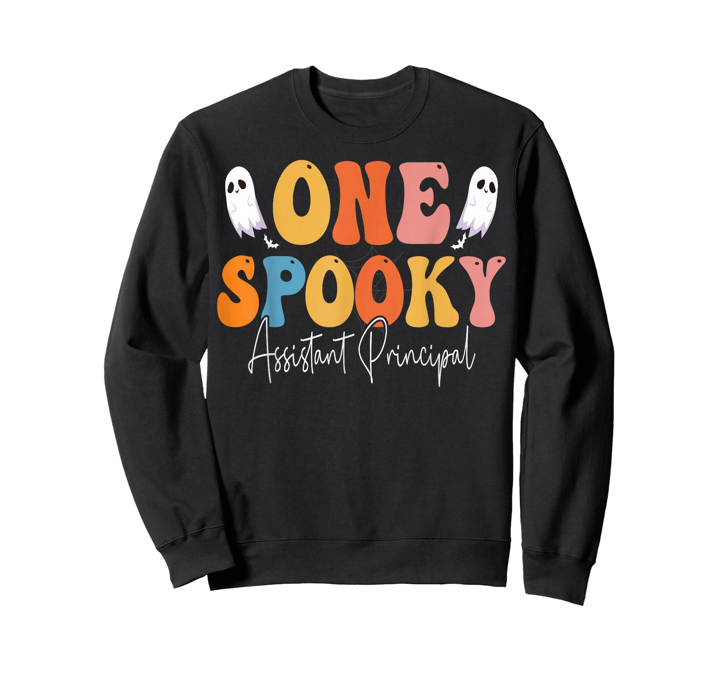 One Spooky Assistant Principal Groovy Funny Ghost Halloween T-Shirt