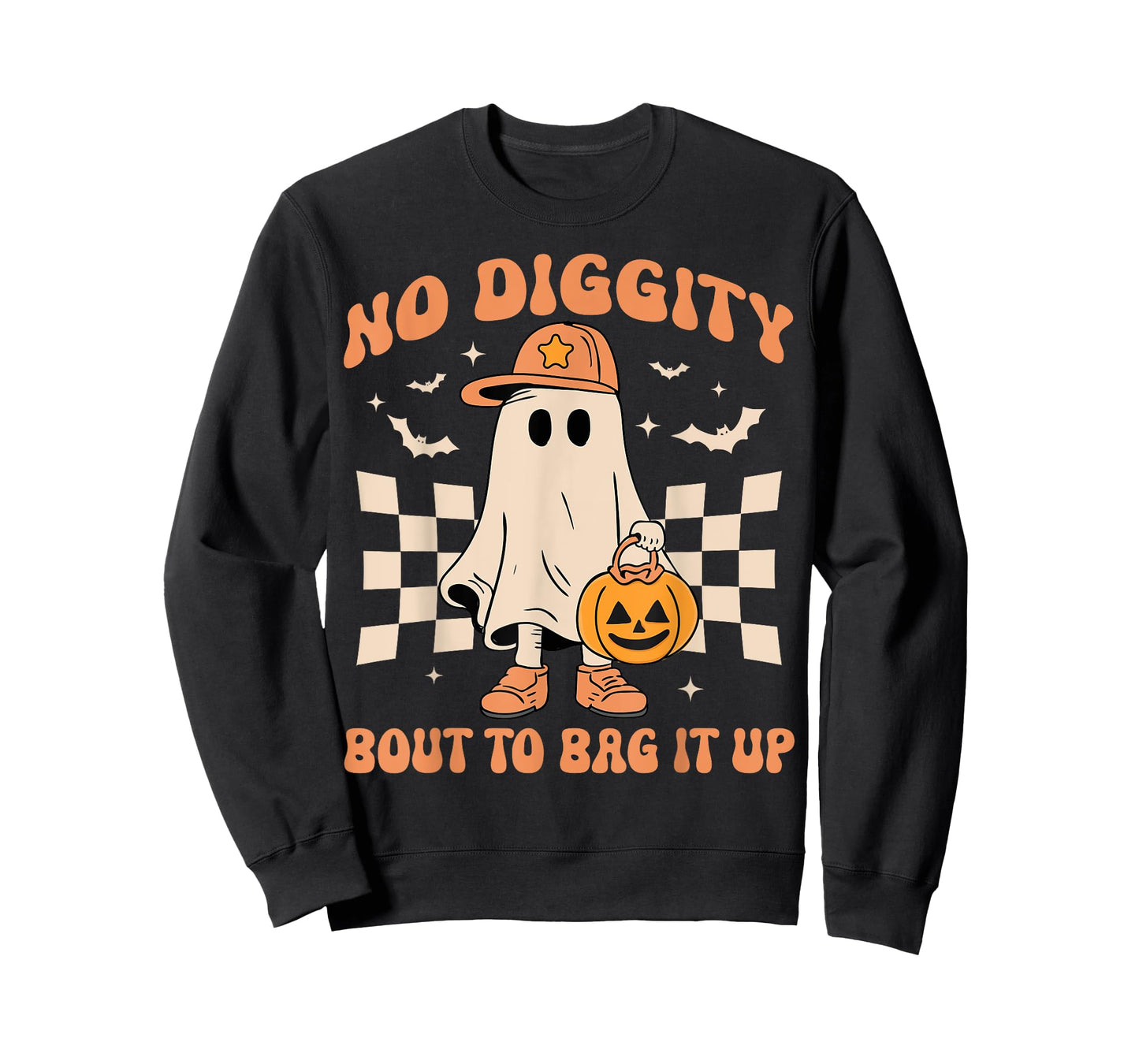Halloween Ghost No Diggity Bout to Bag it Up Toddler Kids T-Shirt