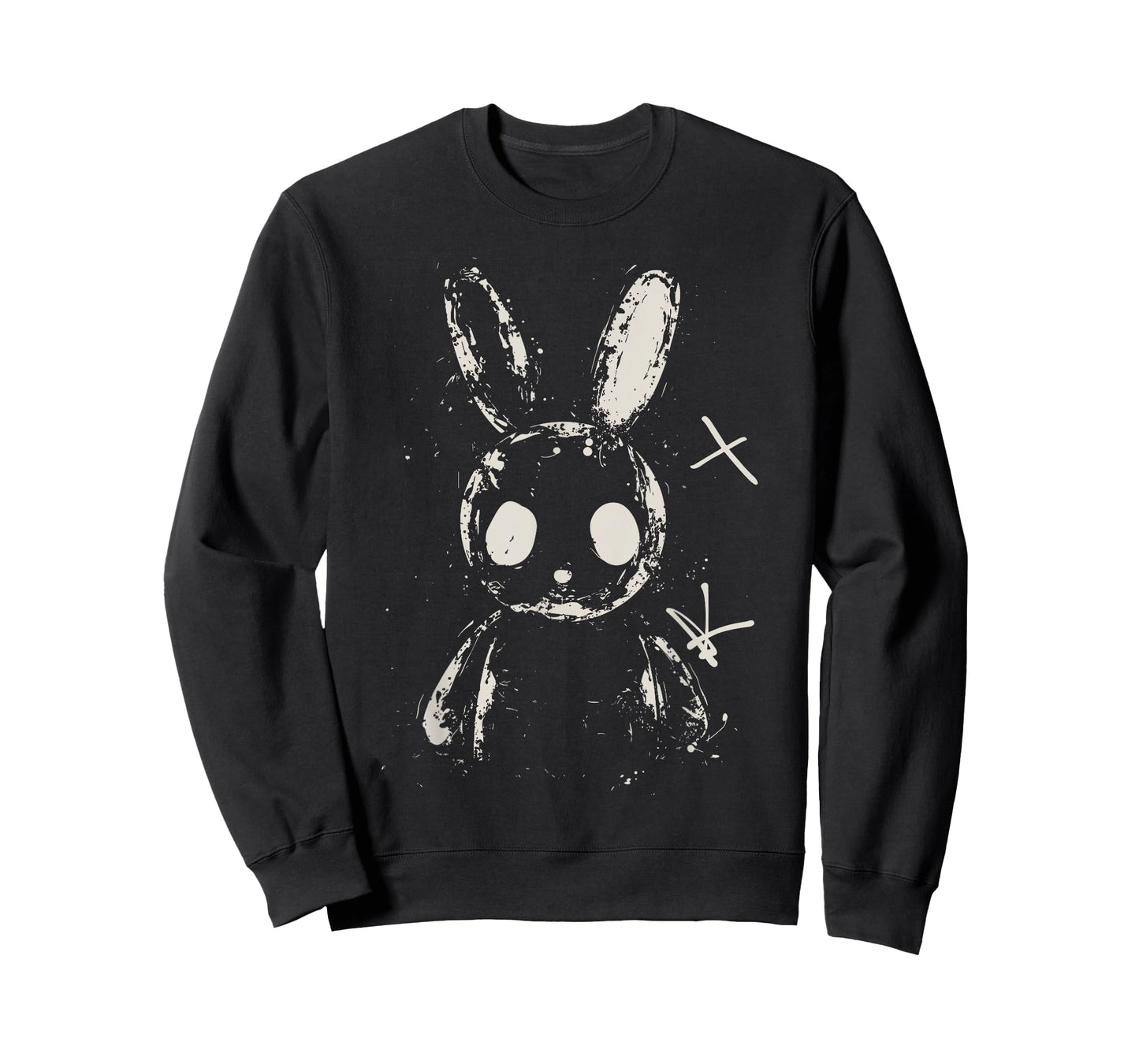 Creepy Cute Bunny Rabbit Alt Goth Grunge Horror Aesthetic T-Shirt, Small