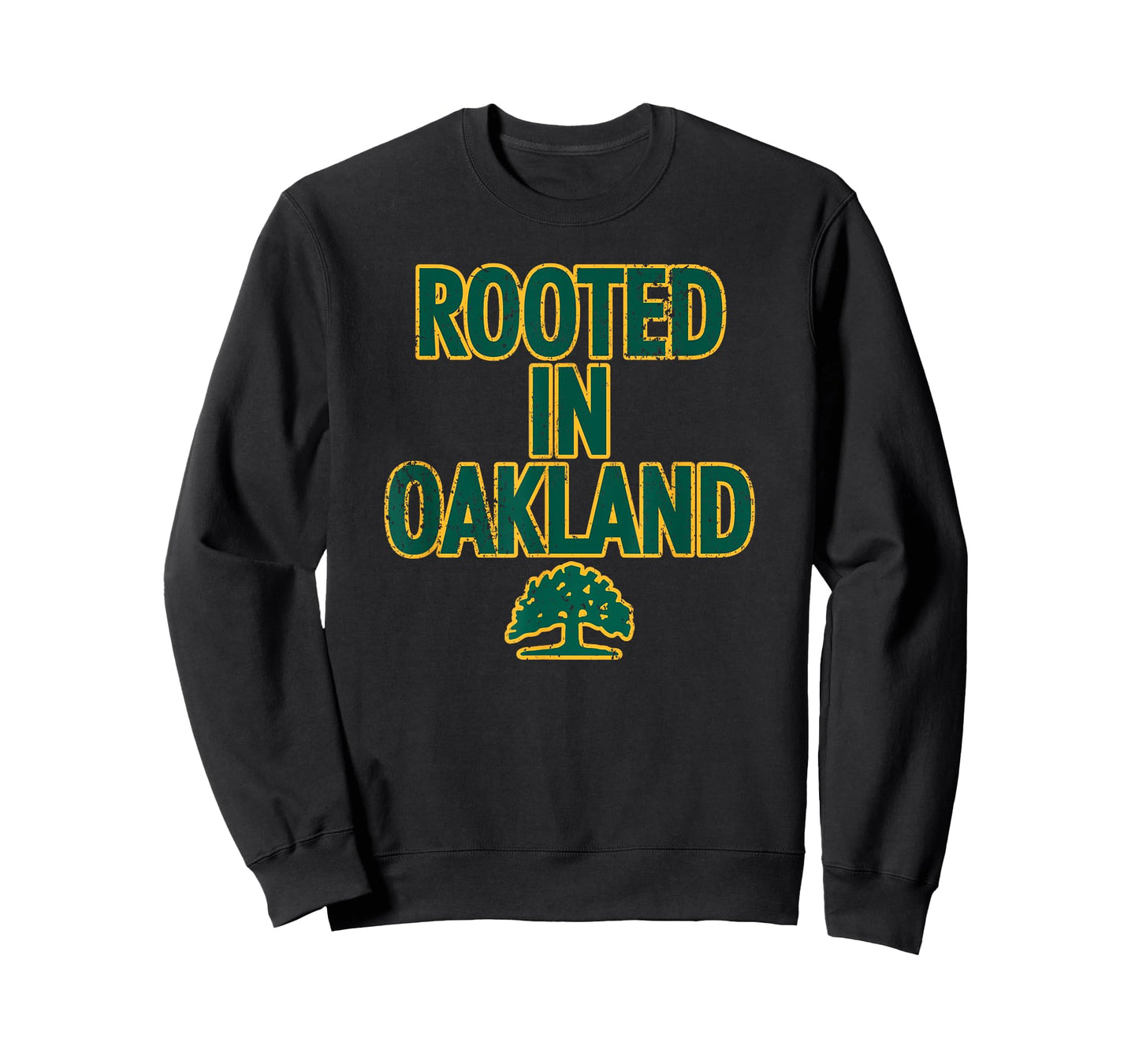 1852 OAK Oakland Tree T-Shirt - Unisex Adults, Kids - Black - Short Sleeve - Crew Neck - Classic Fit - Polyester - Machine Wash