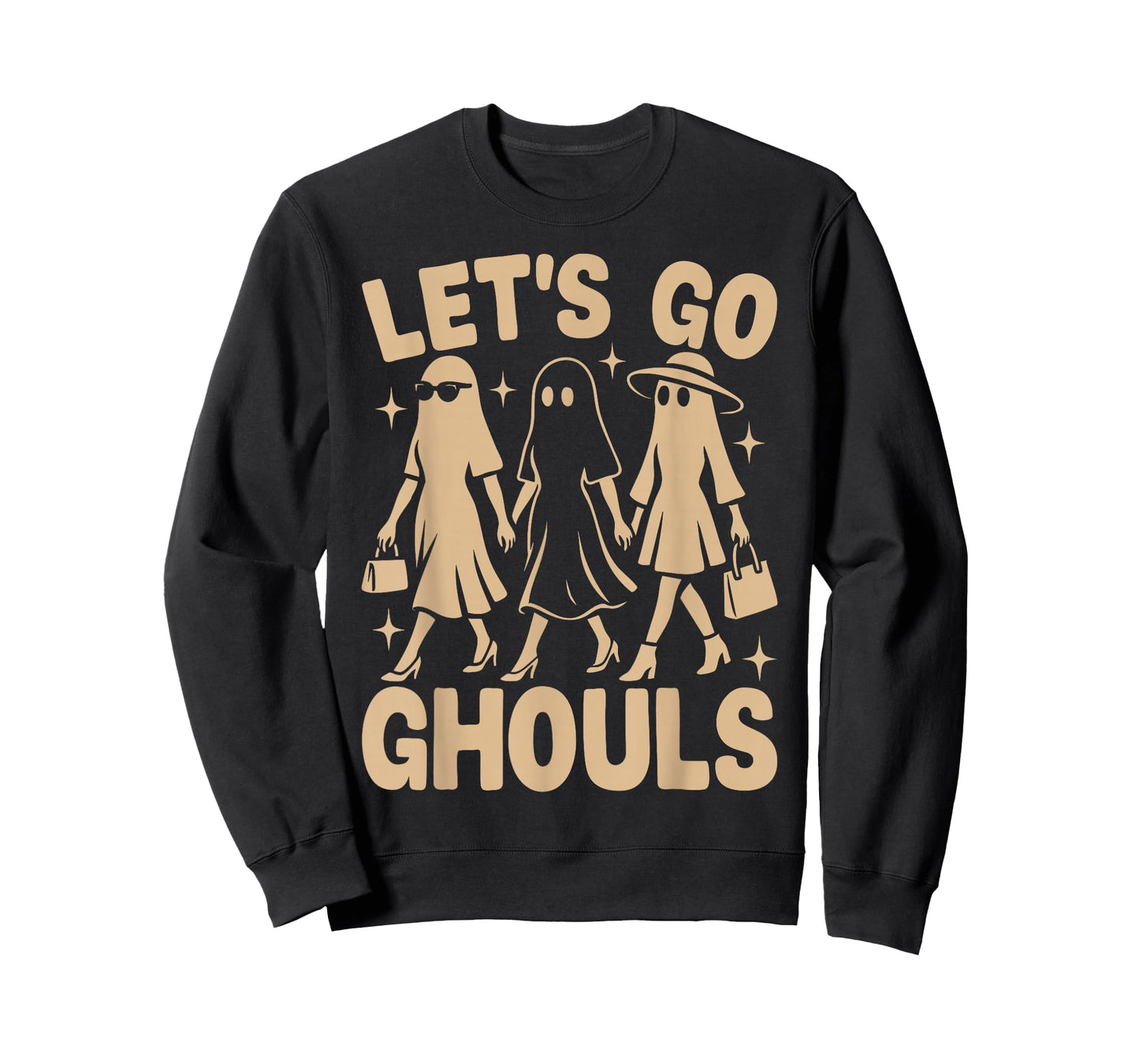 Lets Go Ghouls Retro Halloween Costume Party Women Ghosts T-Shirt