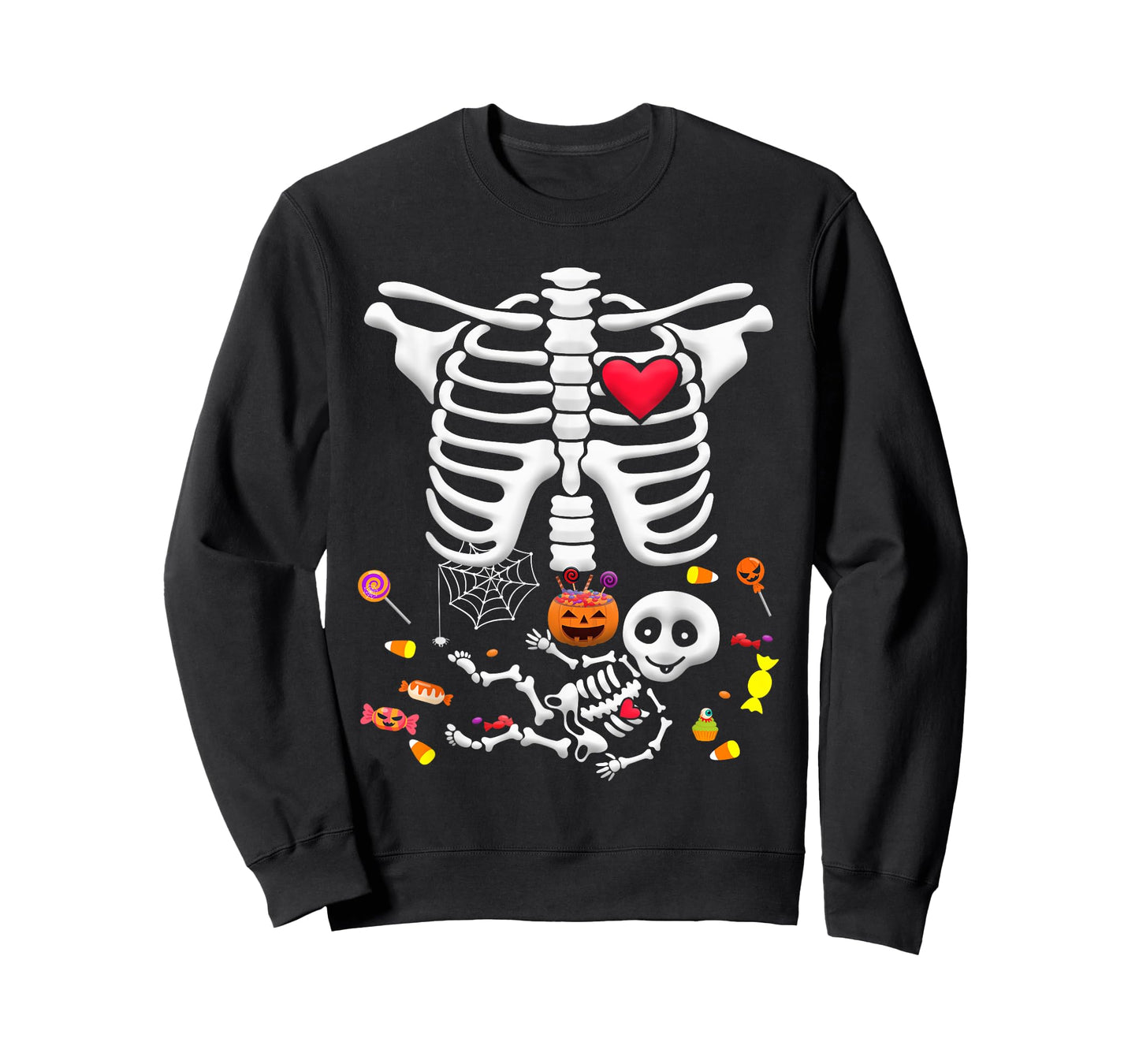 Baby Skeleton Candy Halloween Funny Pregnancy X Ray T-Shirt
