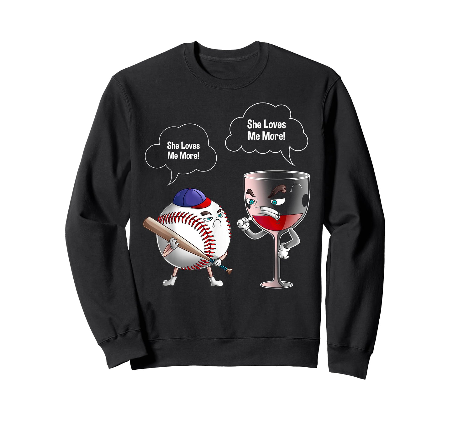 Cool She Loves Me Baseball And Wine Funny Drink Player Gift T-Shirt