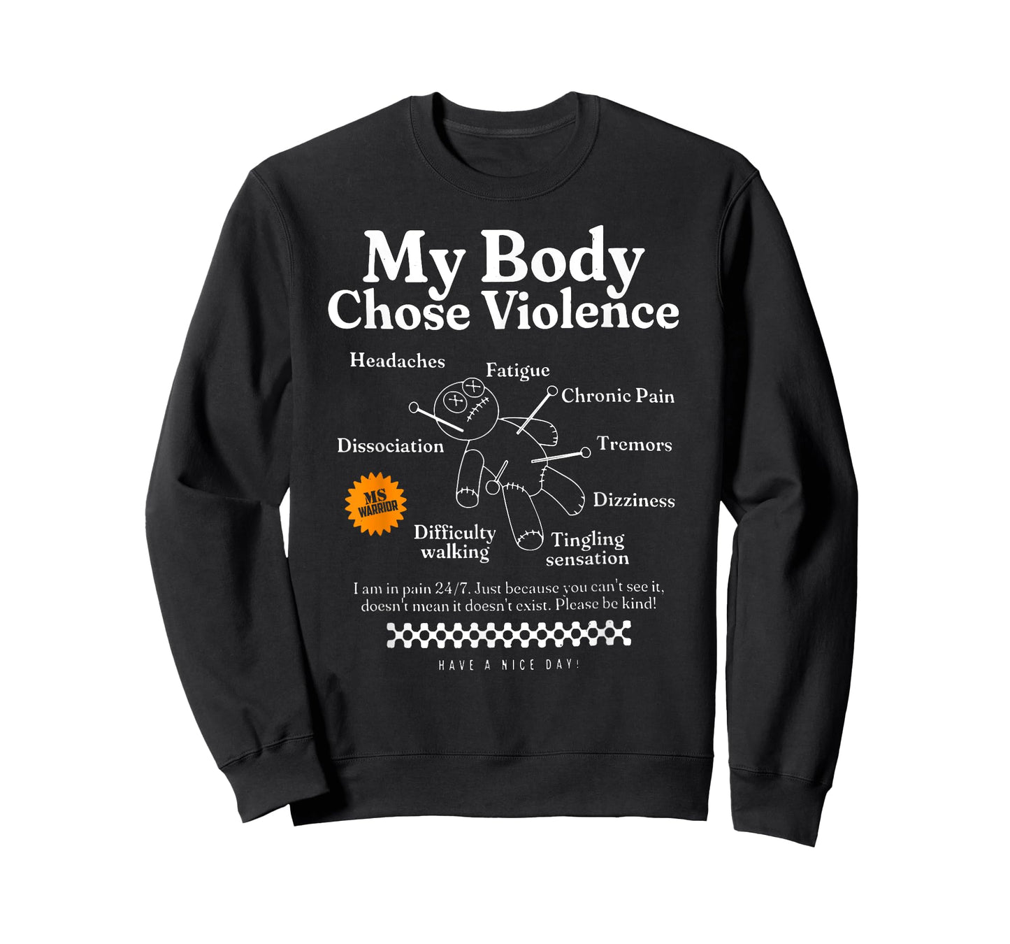 my body chose violence retro MS awareness month T-Shirt
