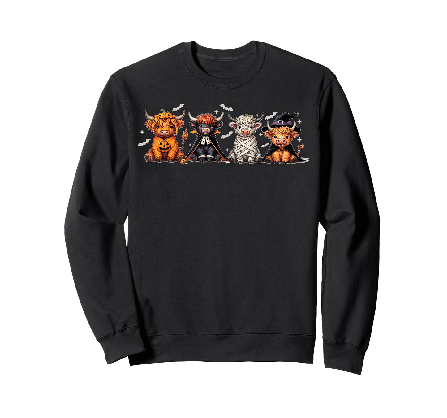 Spooky Halloween Highland Cow Counted Cross Stitch Pattern T-Shirt