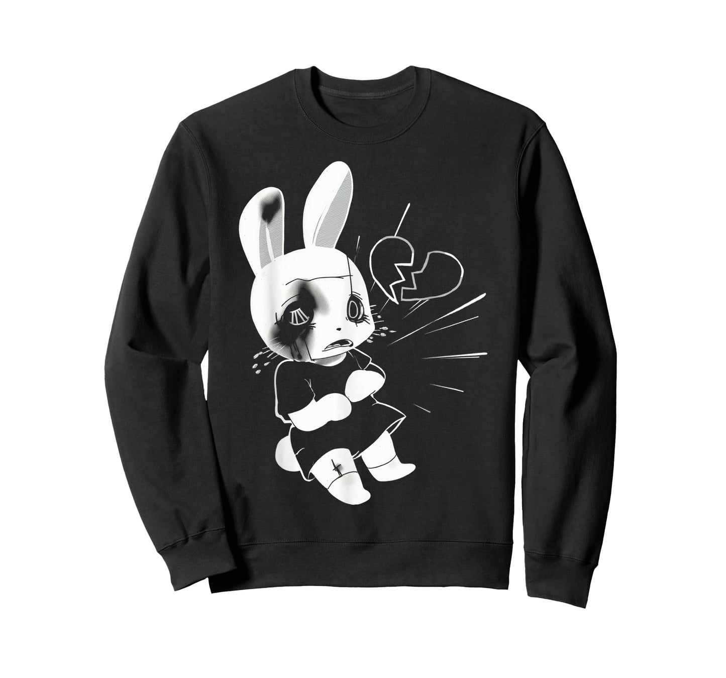 Sad Broken Heart Punk Goth Grunge Anime Bunny Rabbit T-Shirt