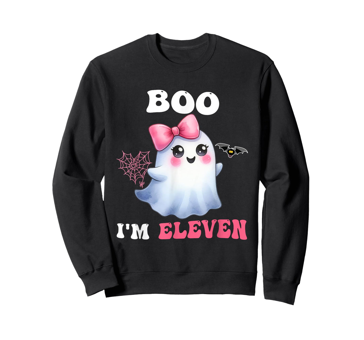 Boo I'm Eleven Cute Ghost 11th Birthday Funny Halloween Girl T-Shirt
