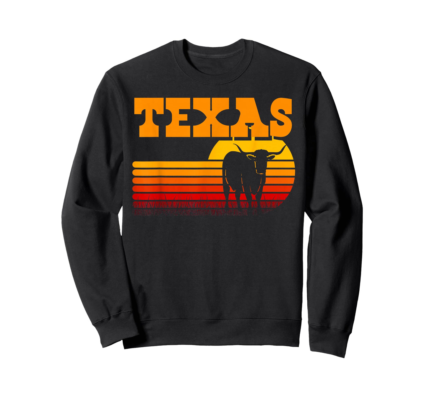 Texas Longhorn Shirts for Men Vintage Retro Sunset Texas T-Shirt