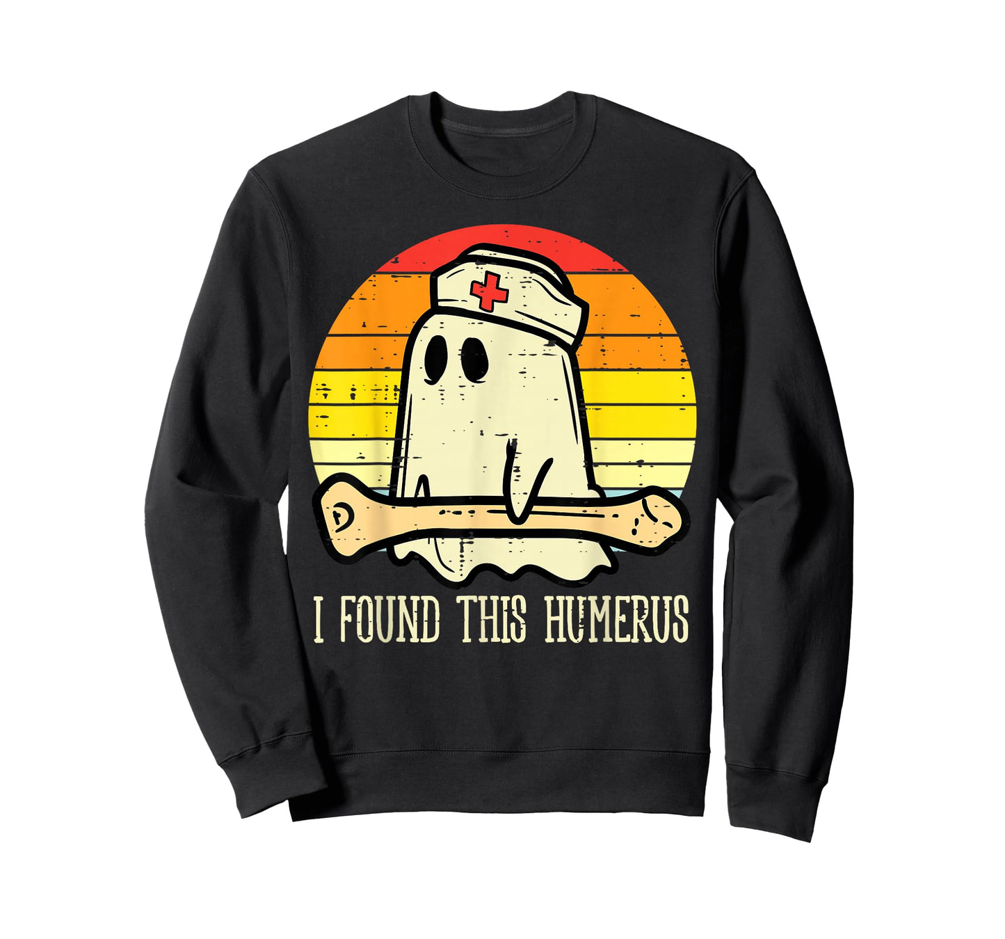 I Found This Humerus Funny Halloween Nurse Fall Scrub Women T-Shirt