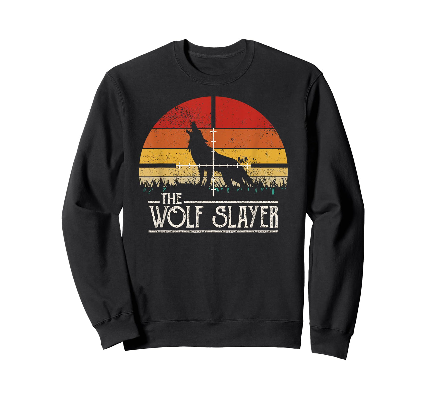 Vintage Sunset Retro Style Wolf Hunting Wolf Slayer T-Shirt