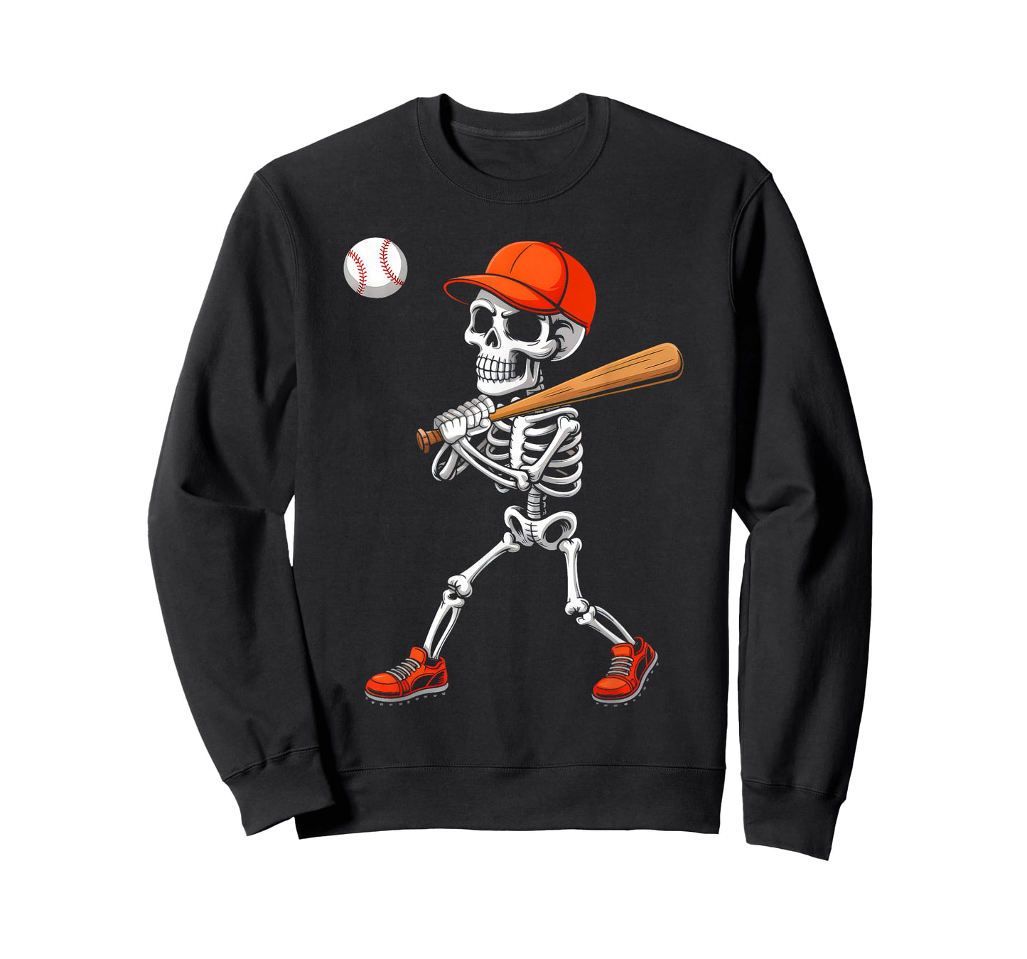 Funny Skeleton Baseball Halloween Costume Men Boys Kids T-Shirt