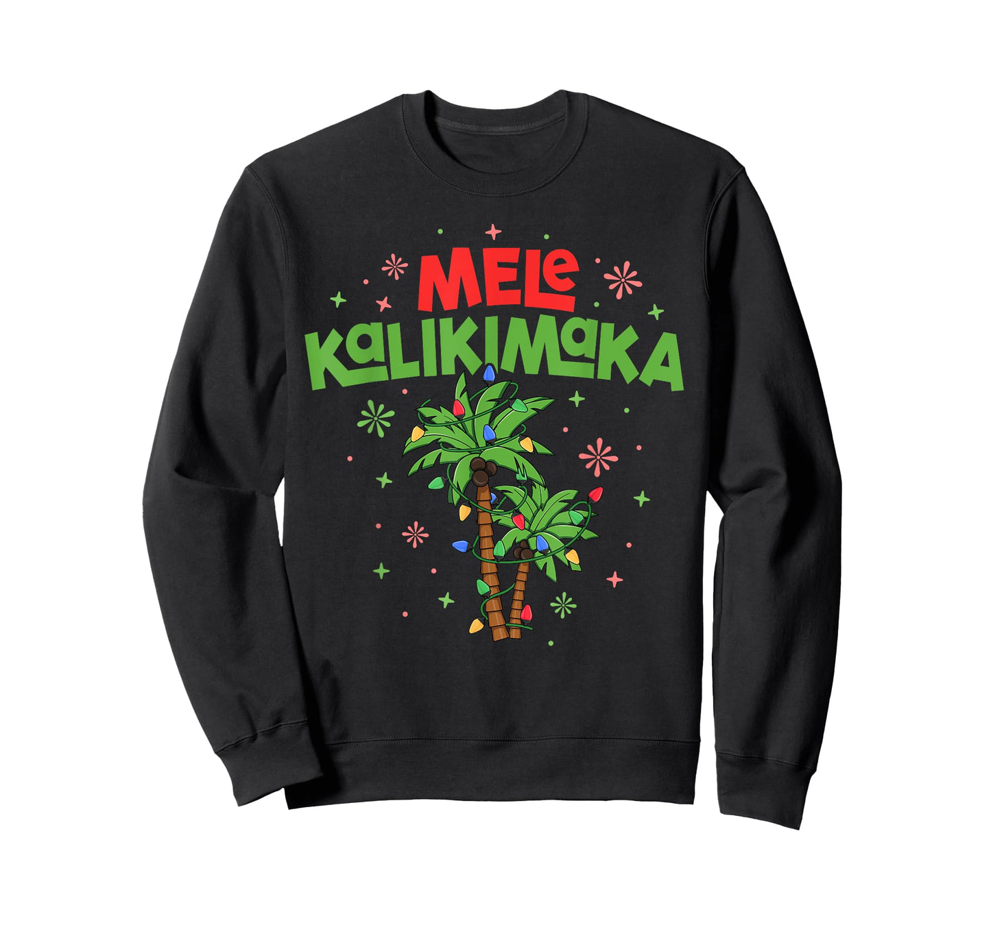 Mele Kalikimaka Hawaiian Christmas Palm Tree Lights Xmas T-Shirt