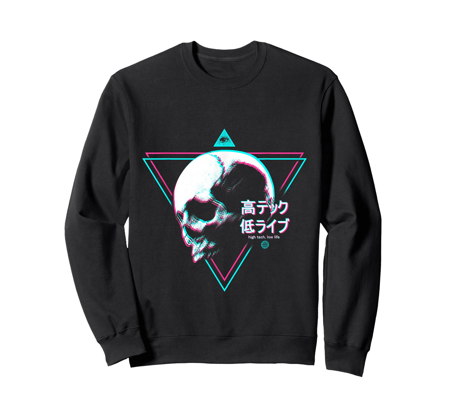 Cyberpunk Skull High Tech Low Life Japanese Streetwear Otaku T-Shirt