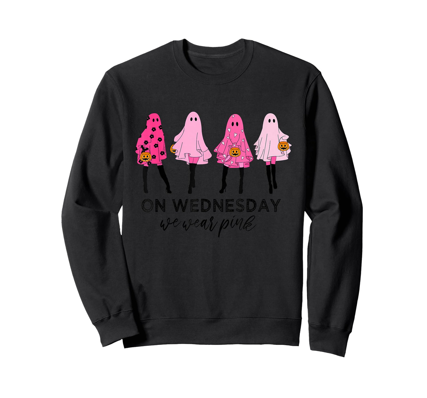 Funny Cute On Wednesday Ghost Halloween We Wear Pink T-Shirt
