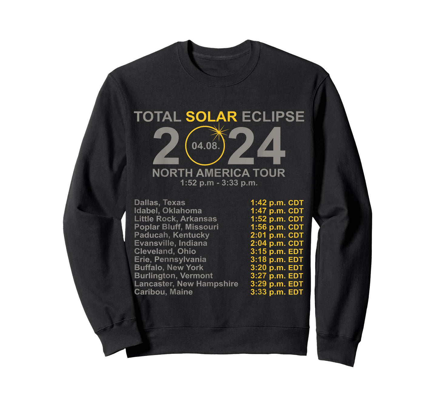 2024 Total Solar Eclipse April 8 Path Of The Eclipse T-Shirt