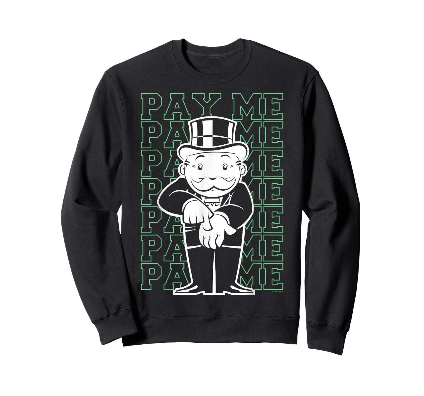 Monopoly Rich Uncle Penny Bags Pay Me Text Stack T-Shirt