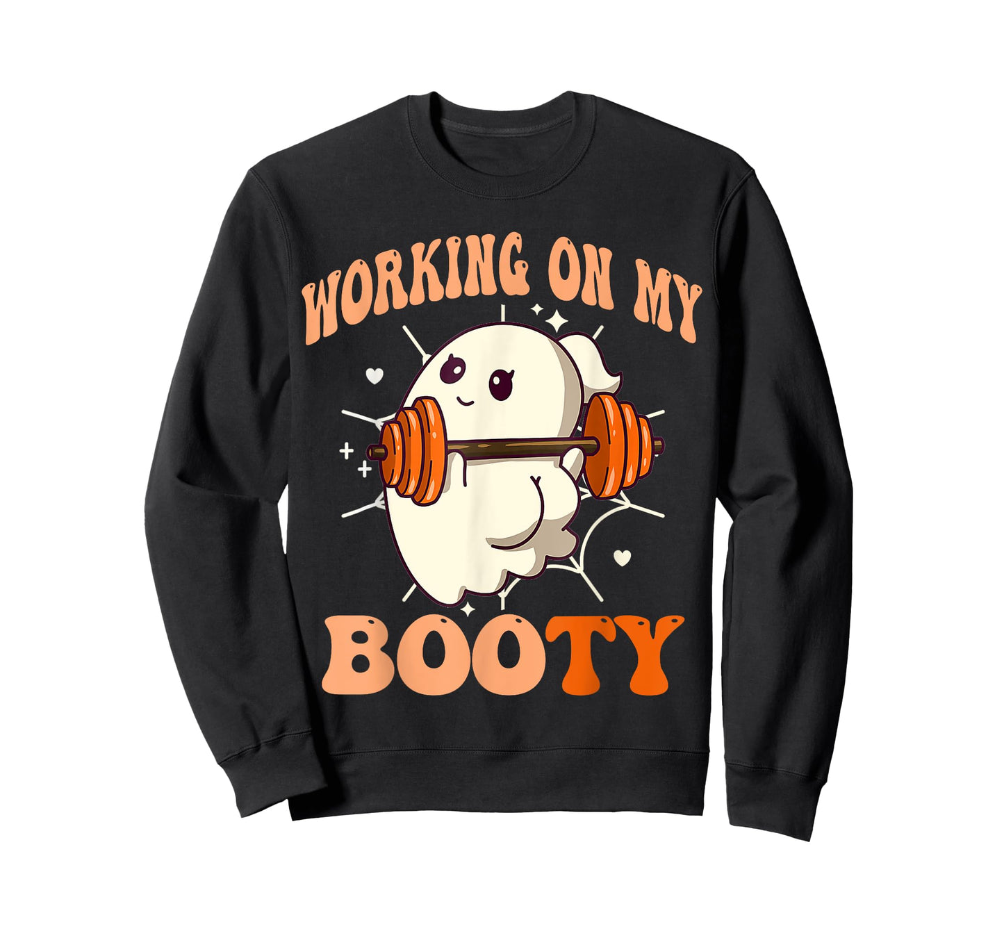 Working On My Booty Boo-Ty Ghost Boo Gym Lover Halloween T-Shirt