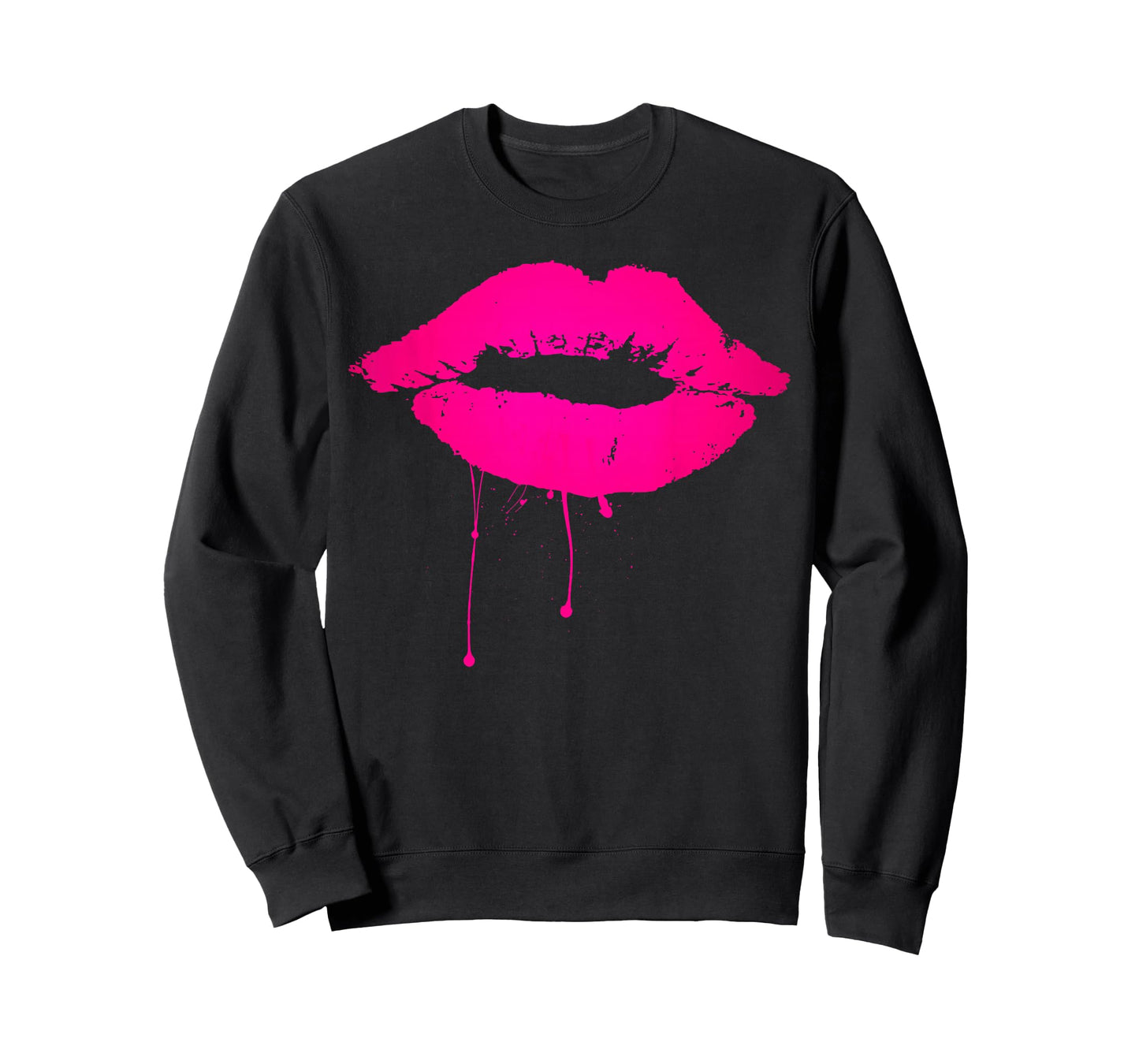 Sexy Pink Hot Lips T Shirt: Neon 80s Lipstick Kiss Party Tee T-Shirt