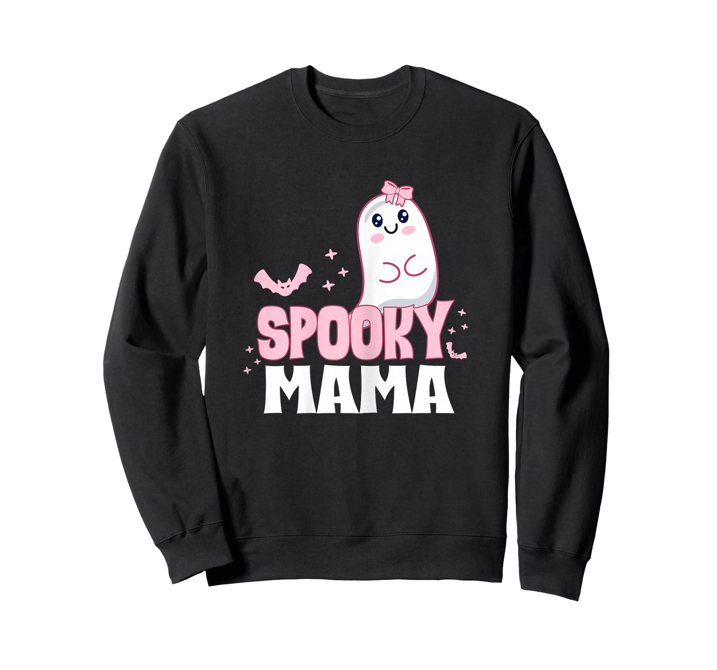 Spooky Mama Family Cute Pink White Ghost Boo Halloween T-Shirt