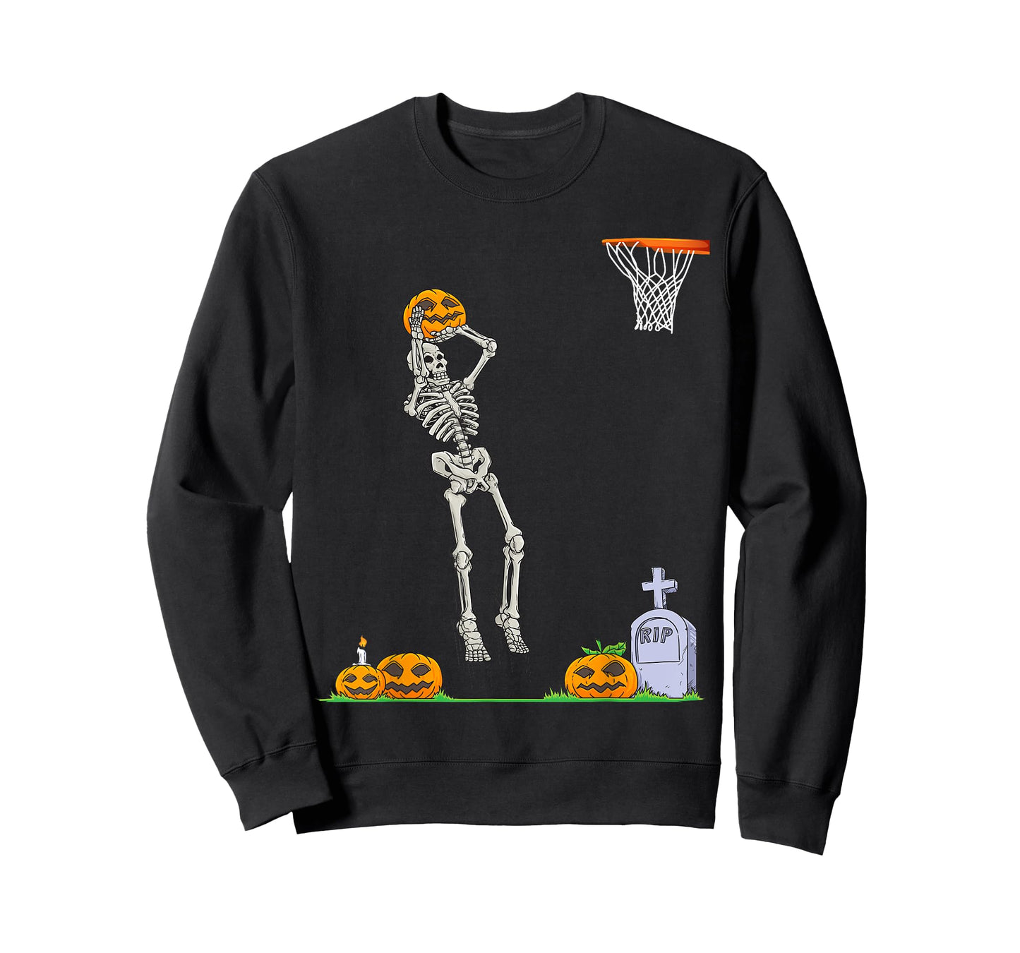 Funny Skeleton Basketball Halloween Pumpkin T-Shirt