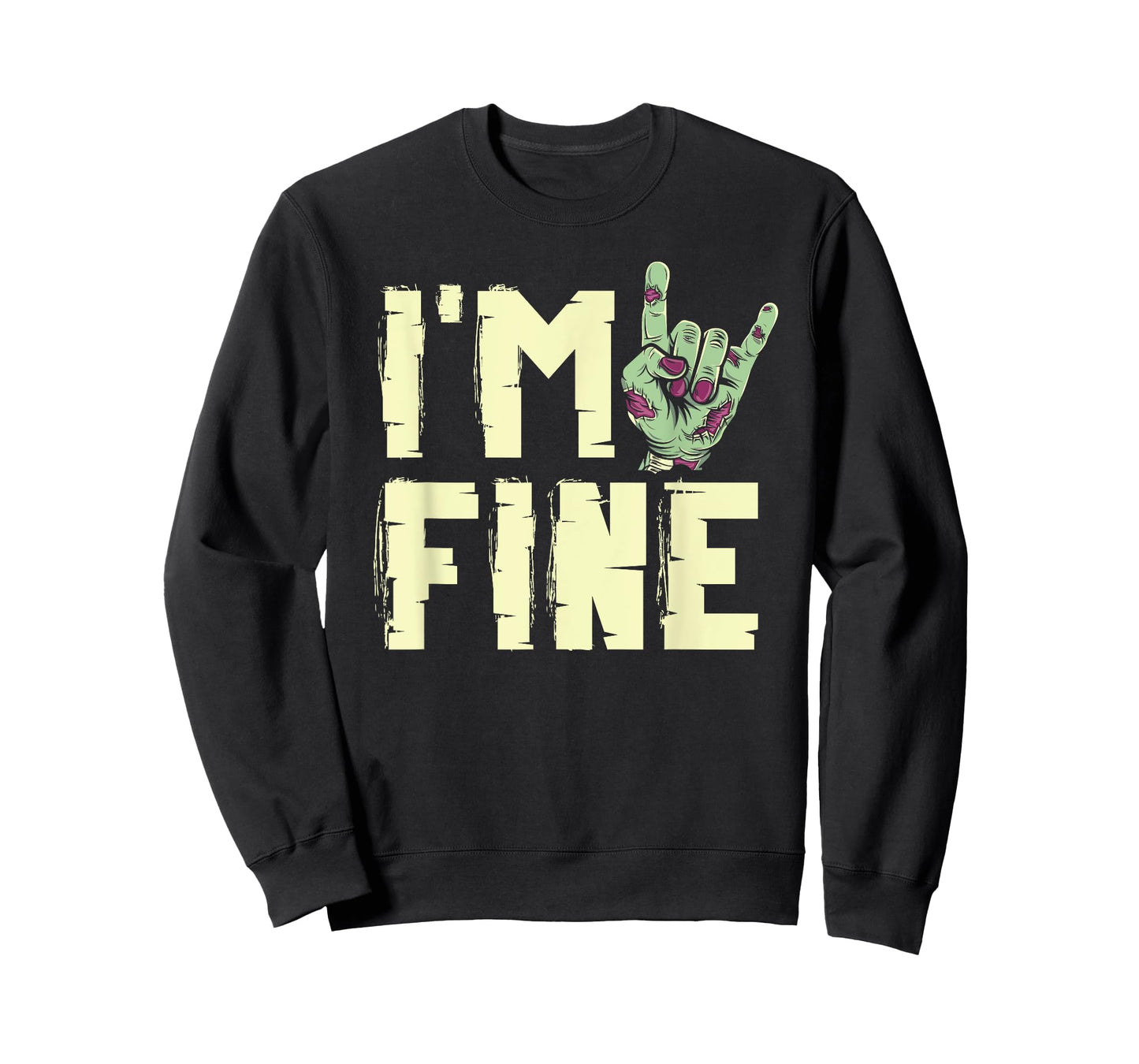 I'm Fine Zombie Hand Zombies Horror Trick Or Treat Halloween T-Shirt