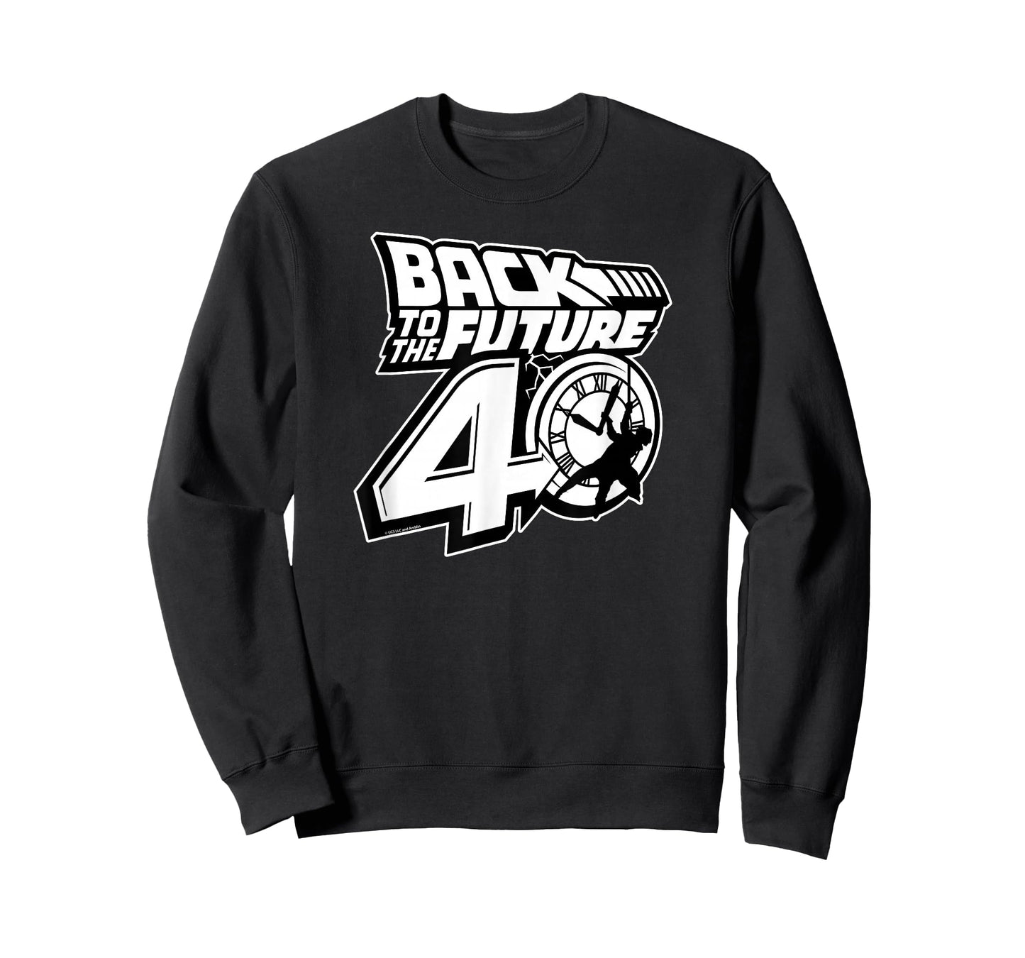 Back to The Future 40th Anniversary Logo Black and White T-Shirt