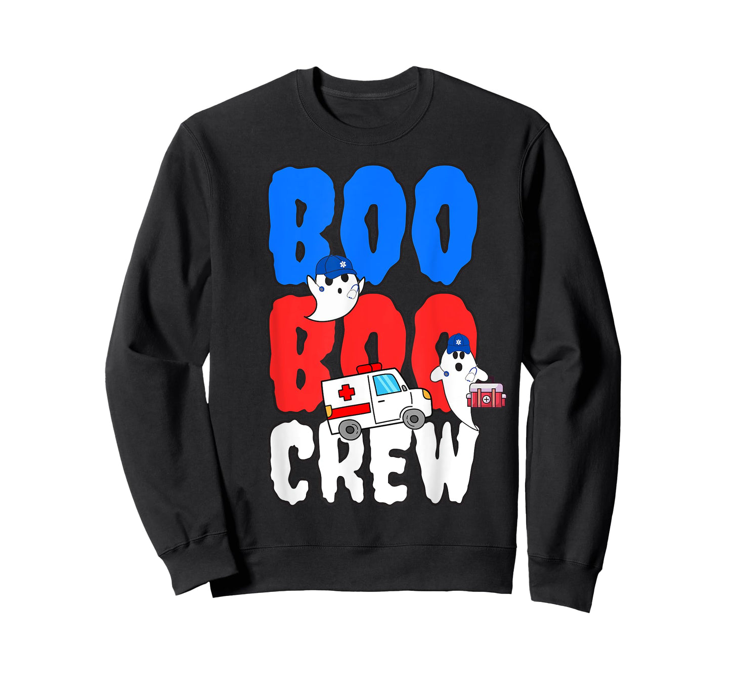 EMT Paramedic EMS Boo Boo Crew Ambulance Ghost Halloween T-Shirt