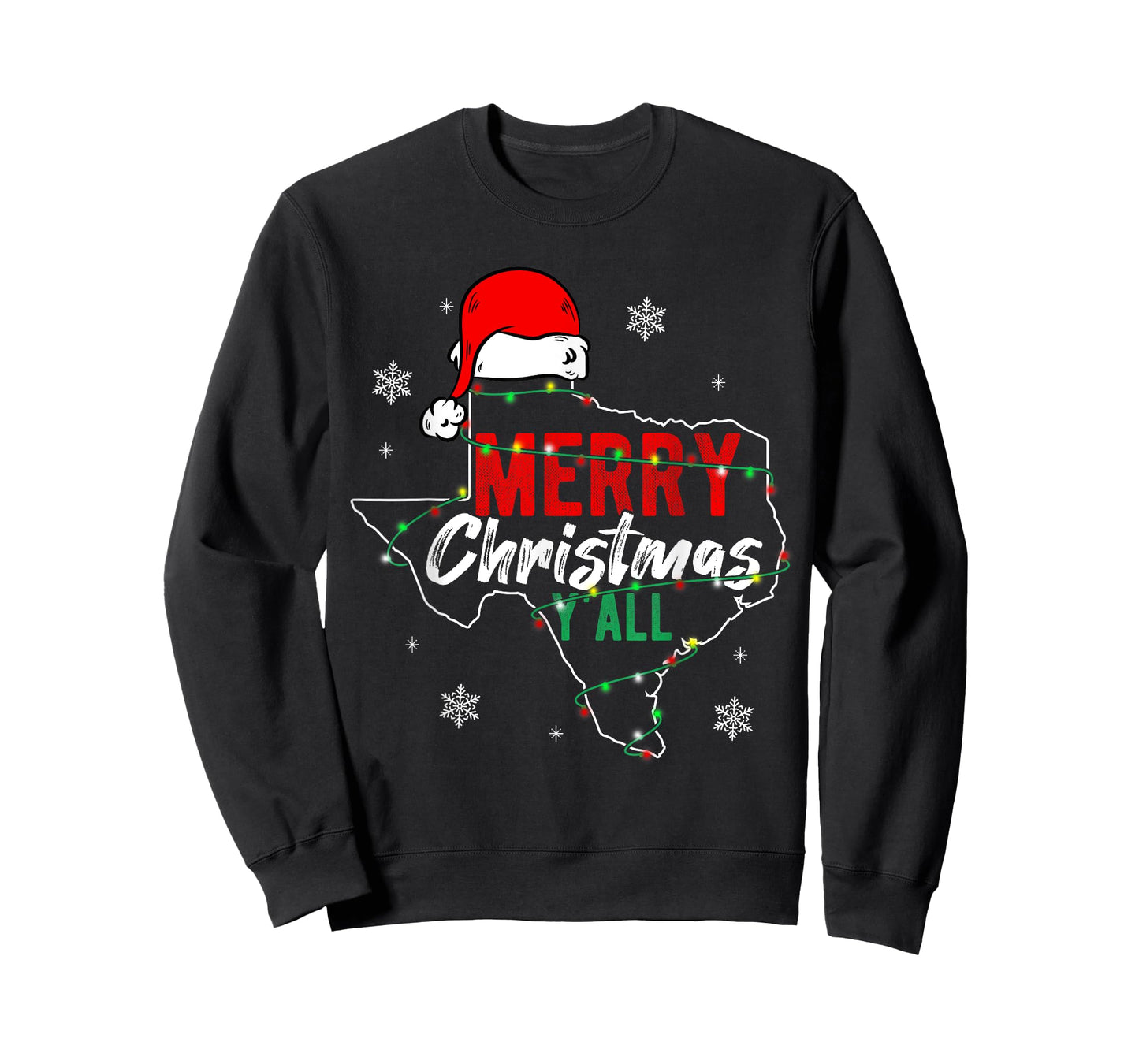 Merry Christmas Y'All Texas State Holiday Santa Claus Texas T-Shirt