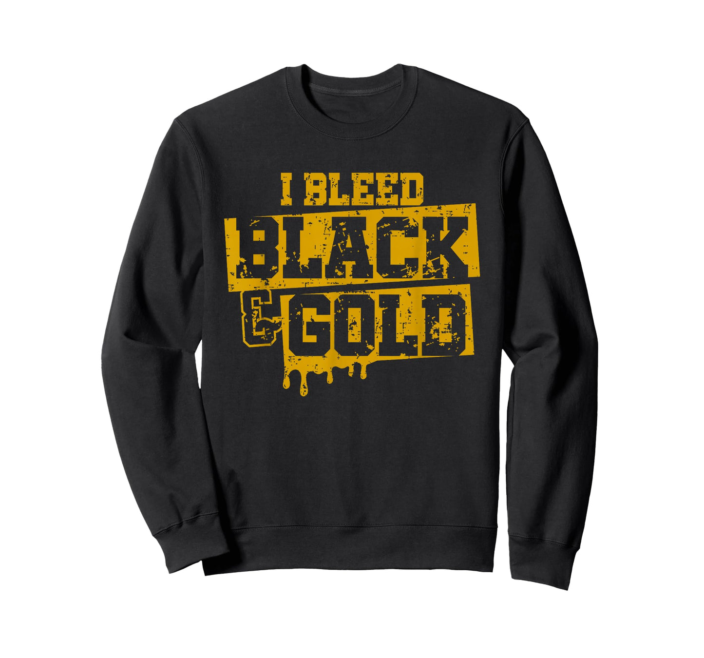 I Bleed Black and Gold Game Day Group School Football Sports T-Shirt
