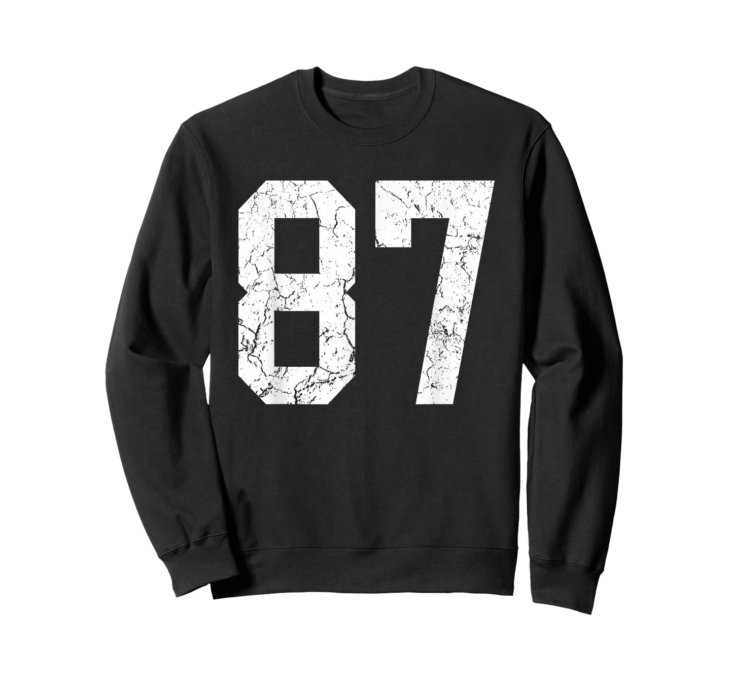Distressed White Number 87 Jersey Player Uniform #87 T-Shirt