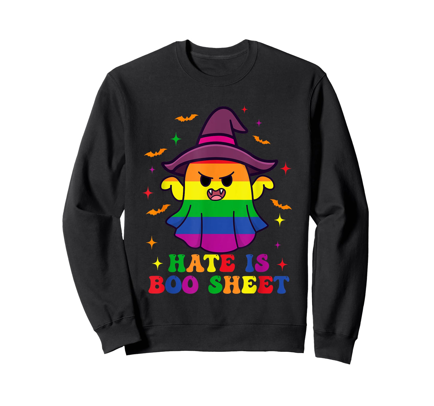 Cute Boo Sheet Gay Pride Ghost Hate Rainbow Flag LGBT T-Shirt