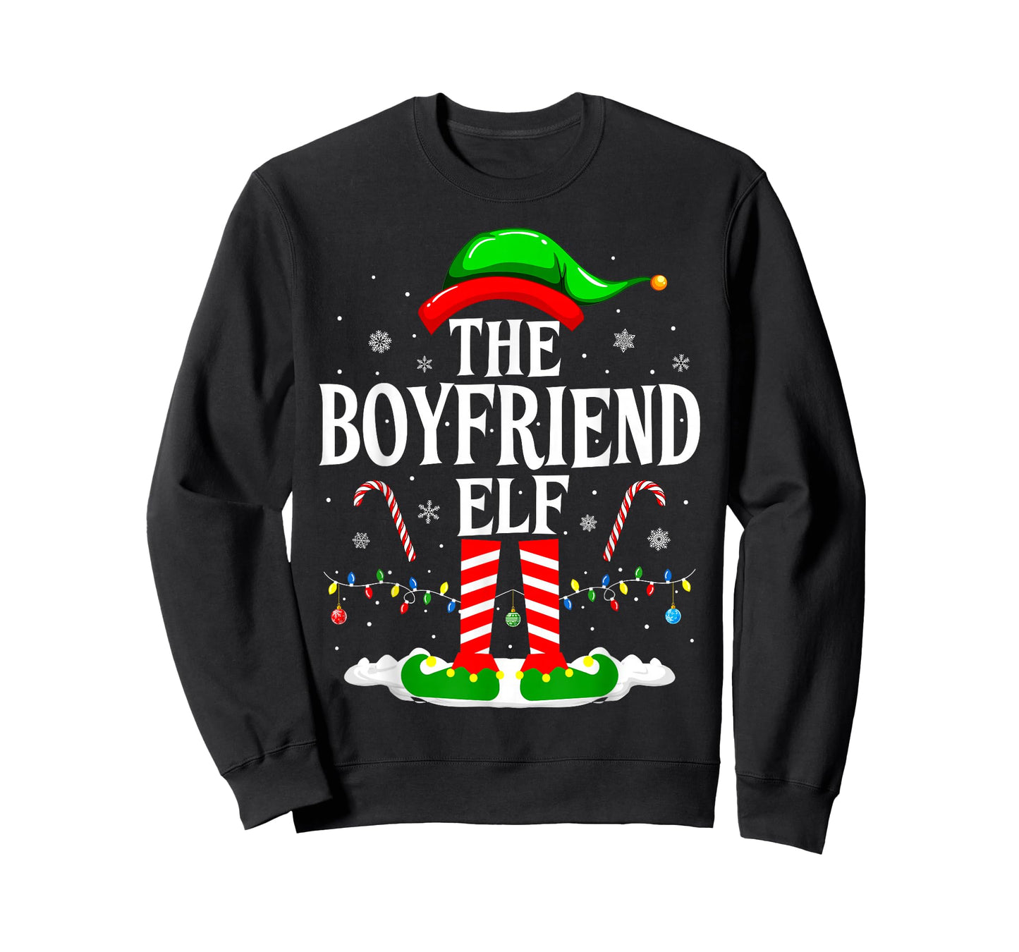 The Boyfriend Elf Funny Xmas Elf Matching Family Christmas T-Shirt