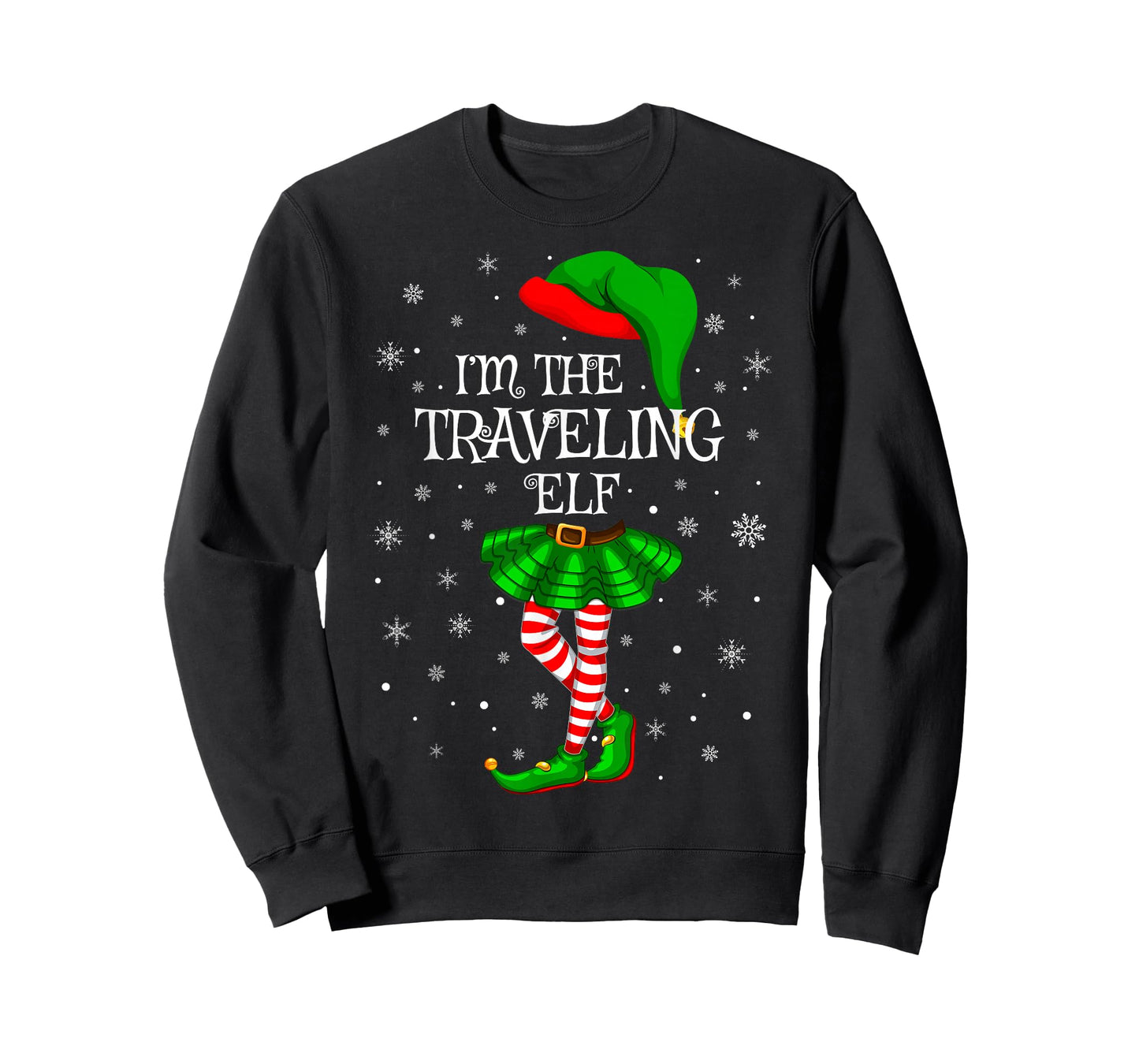Traveling Elf Christmas Family Group Women Girls Xmas Pajama T-Shirt