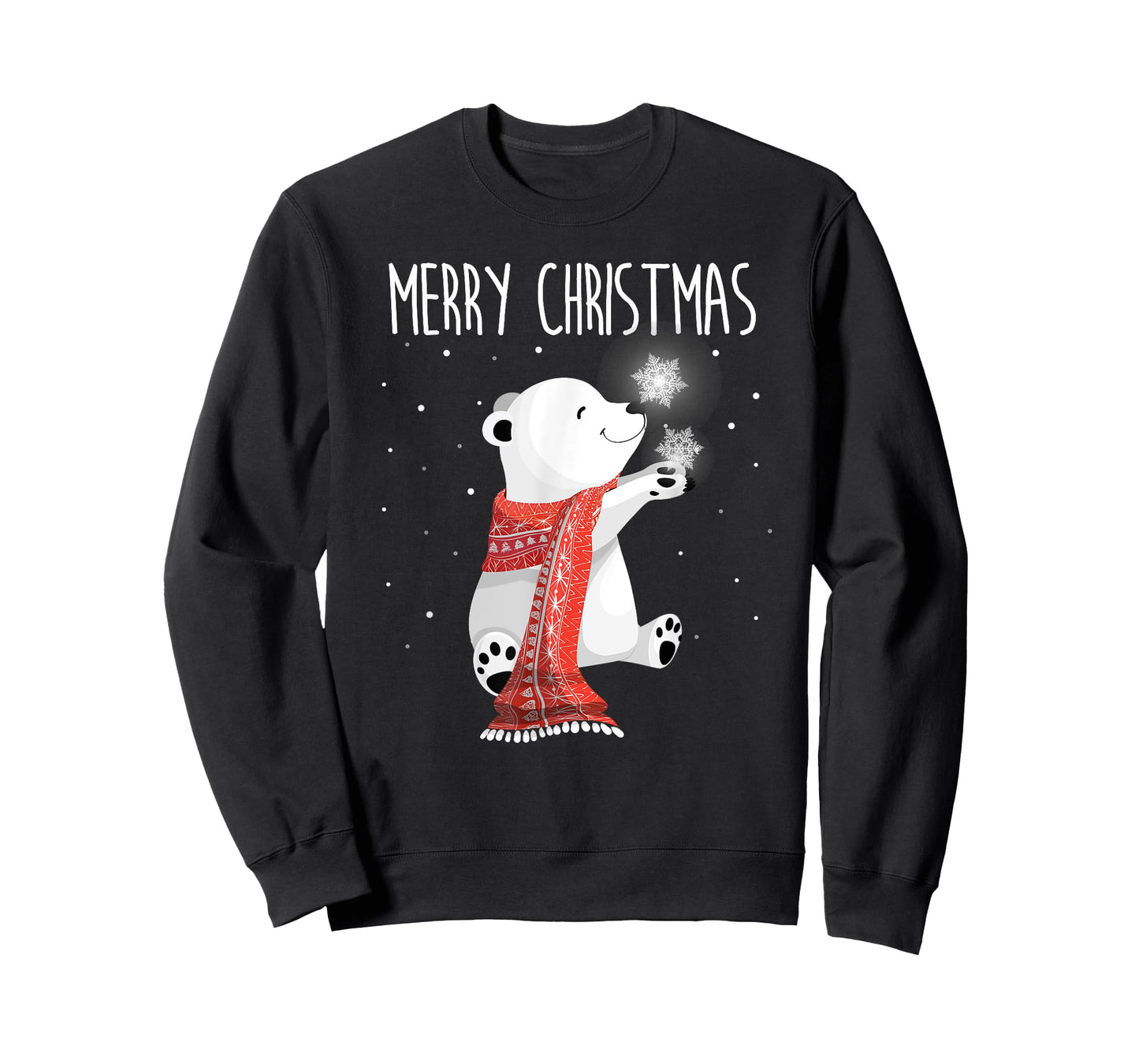Cute Polar Bear Scarf Merry Christmas Xmas Holidays Gift Tee T-Shirt
