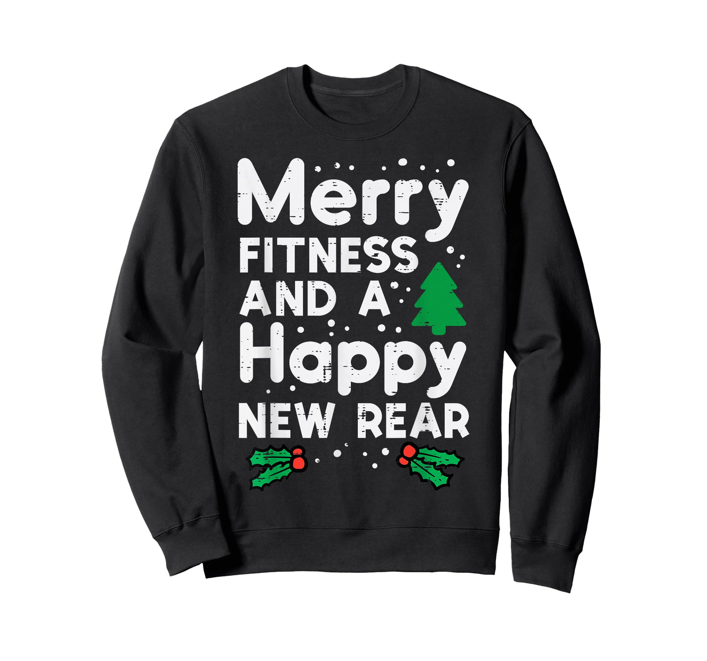 Christmas Merry Fitness Happy New Rear Xmas Workout Women T-Shirt