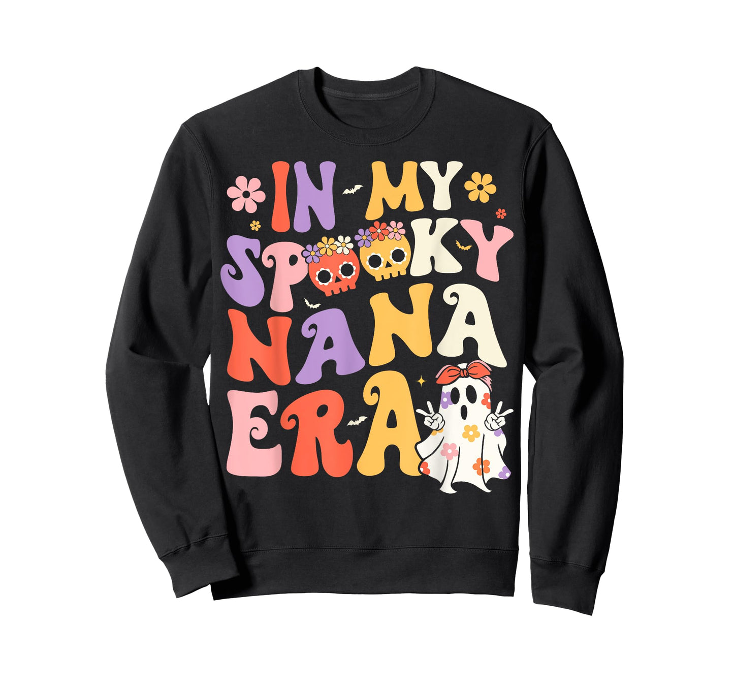 In My Spooky Nana Era Groovy Ghost Halloween Grandma T-Shirt