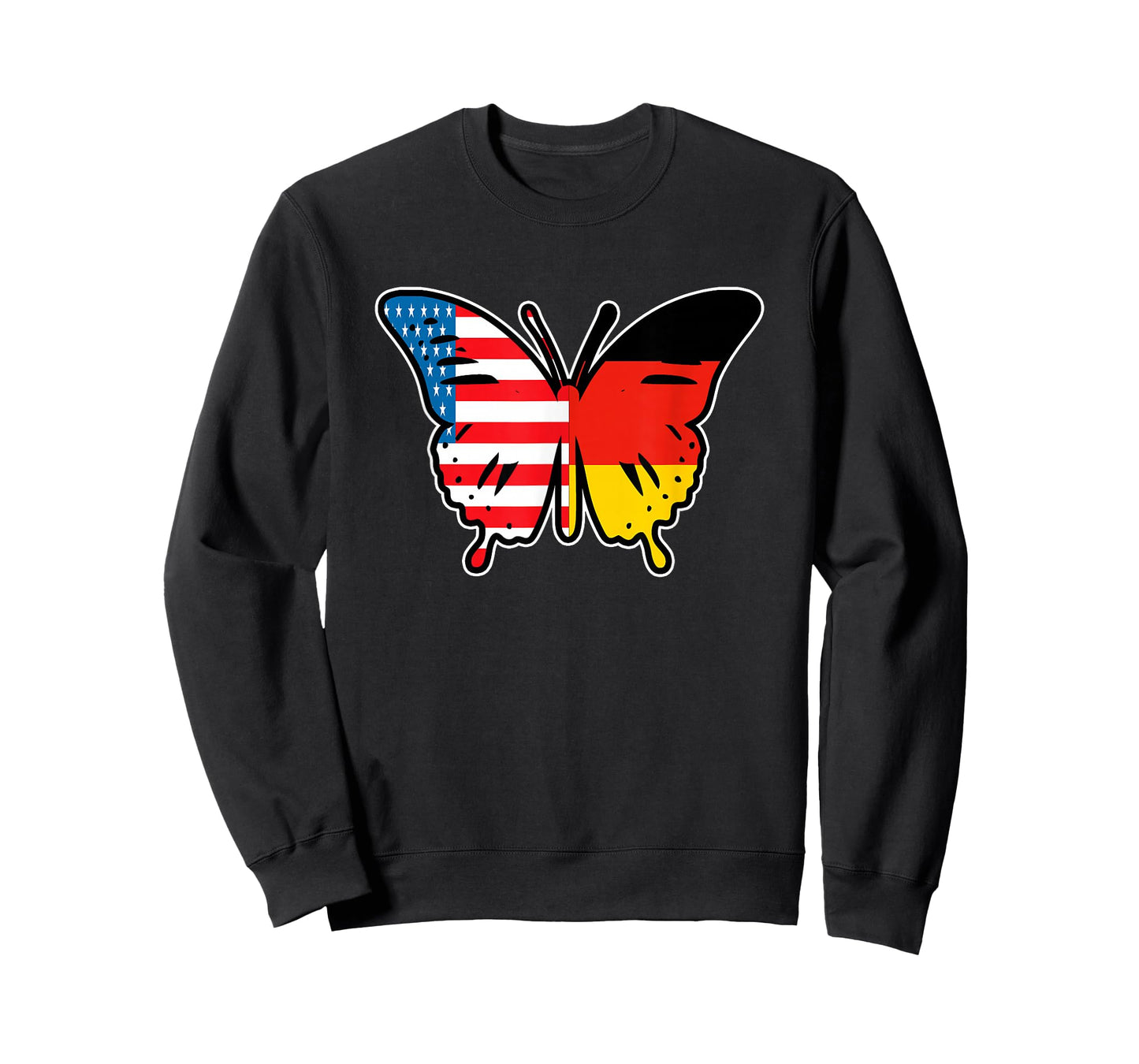 Half German And American Germany Usa Flag Butterfly Girl T-Shirt