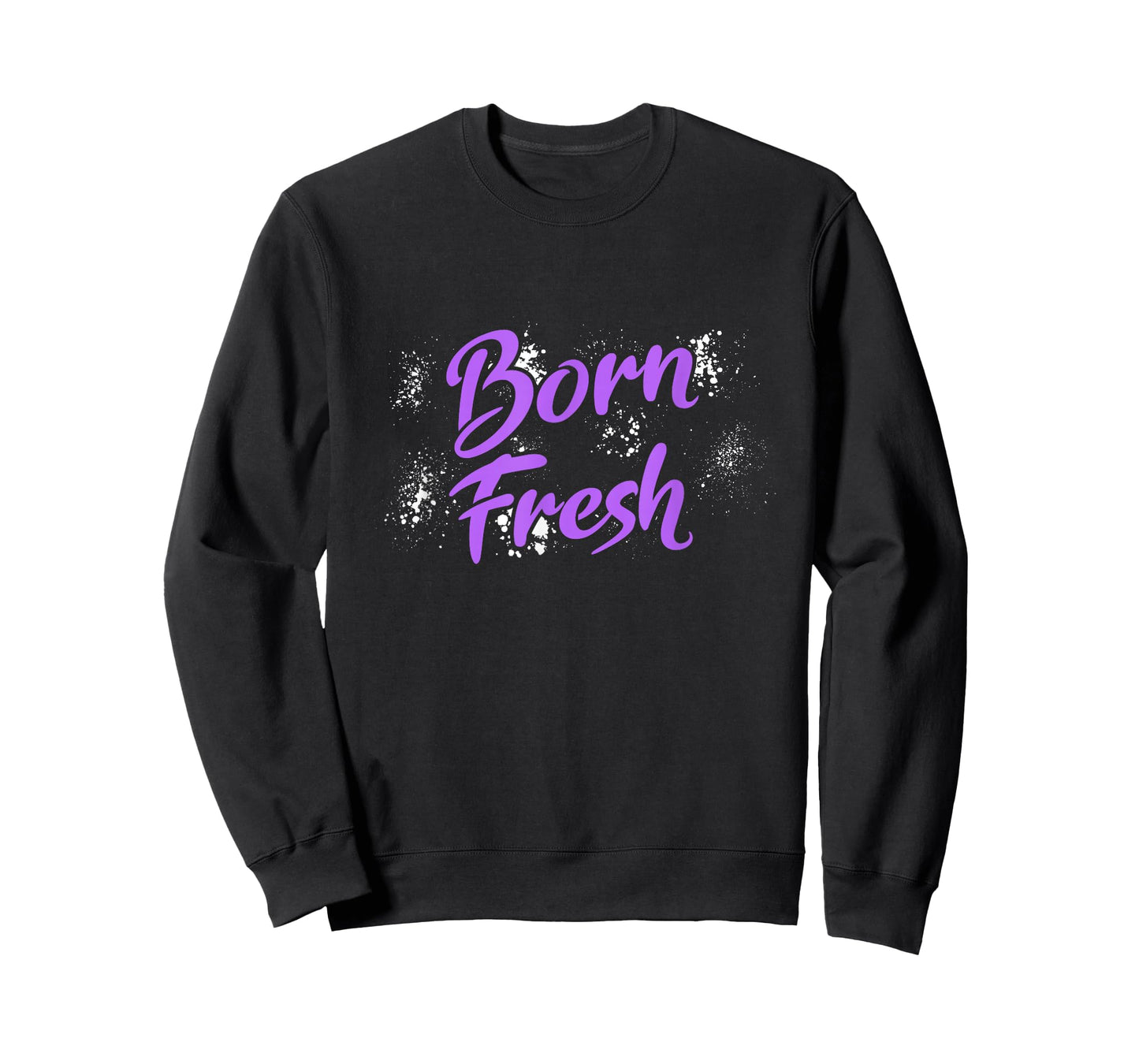 Purple Born Fresh Purple Color Graphic T-Shirt, Small, Black