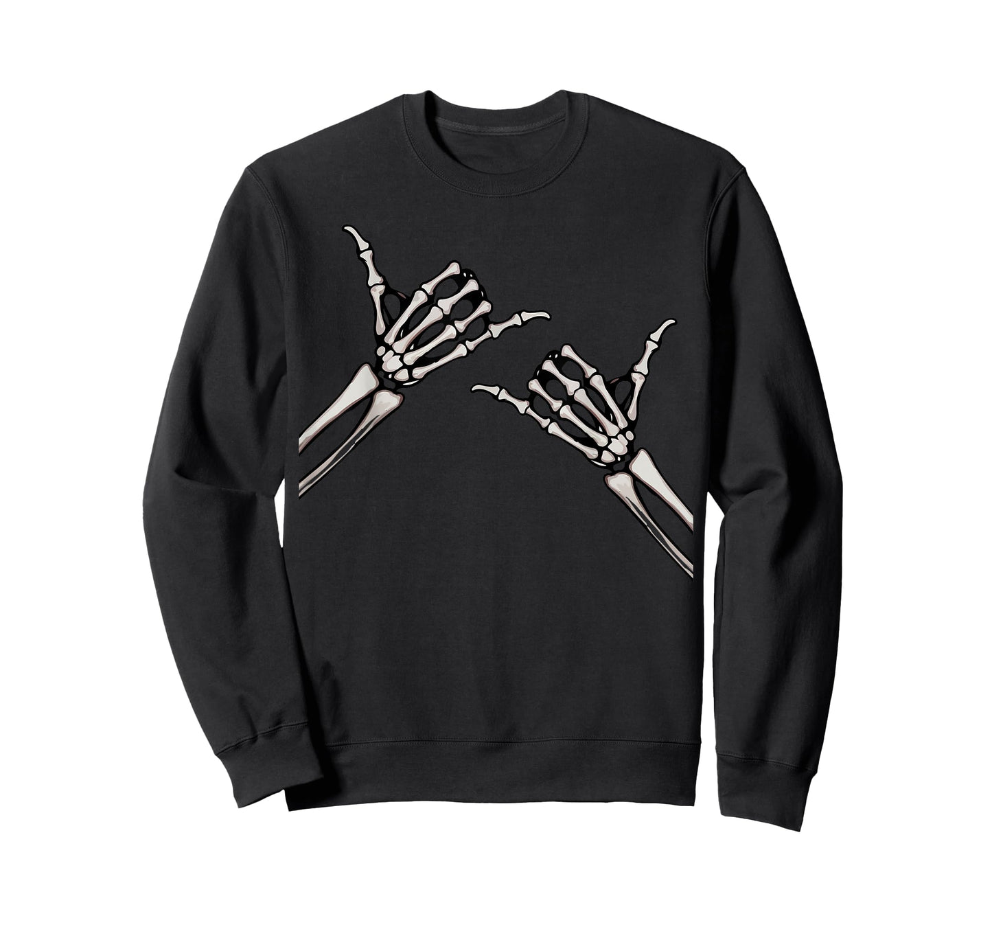 Skeleton Hands Shaka Sign Retro Halloween Costume Men Women T-Shirt