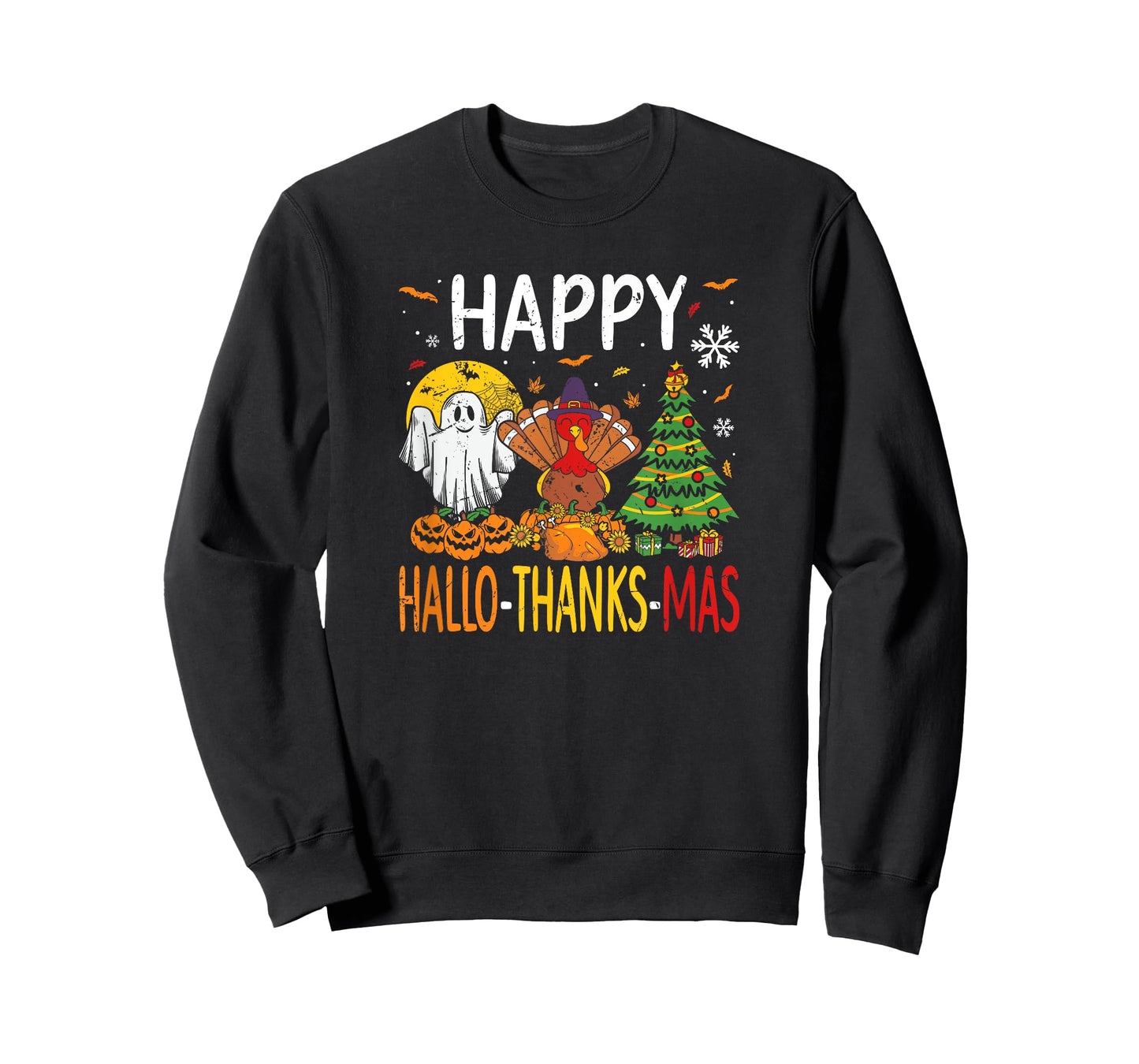 Hallothanksmas Halloween Thanksgiving Christmas T-Shirt