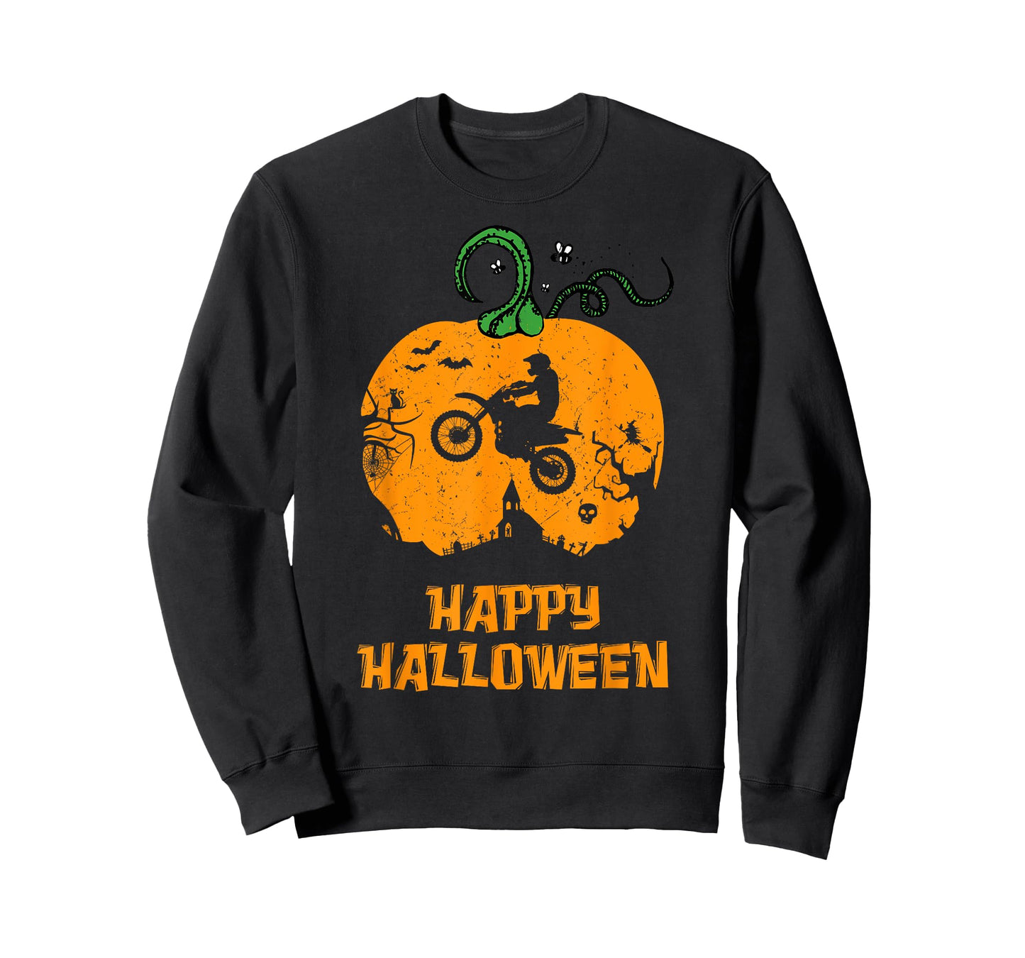 Halloween Pumpkin Motocross Dirt Bike T-Shirt