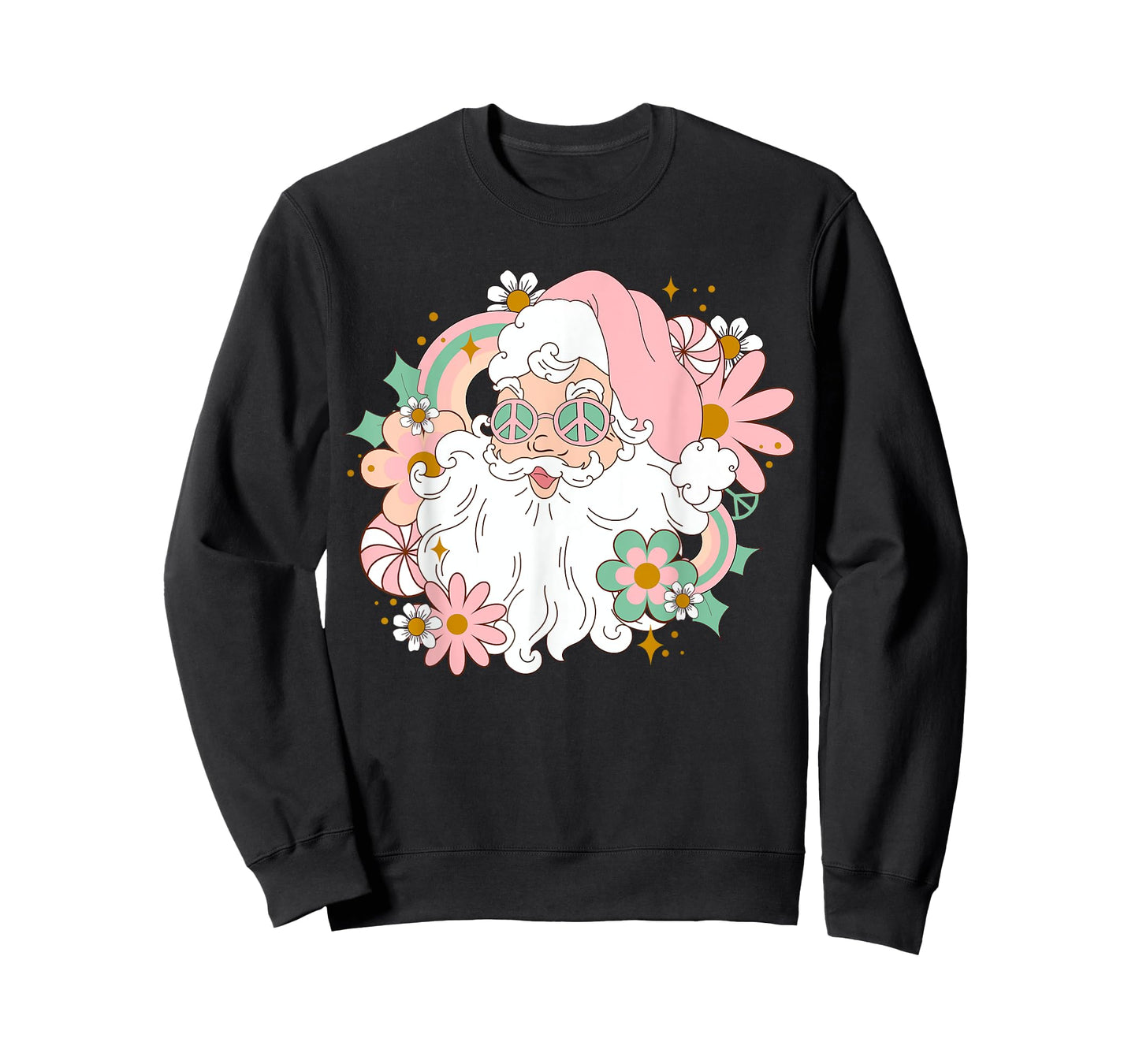 Groovy Santa Retro Peace 60's 70's Merry Christmas XMAS T-Shirt