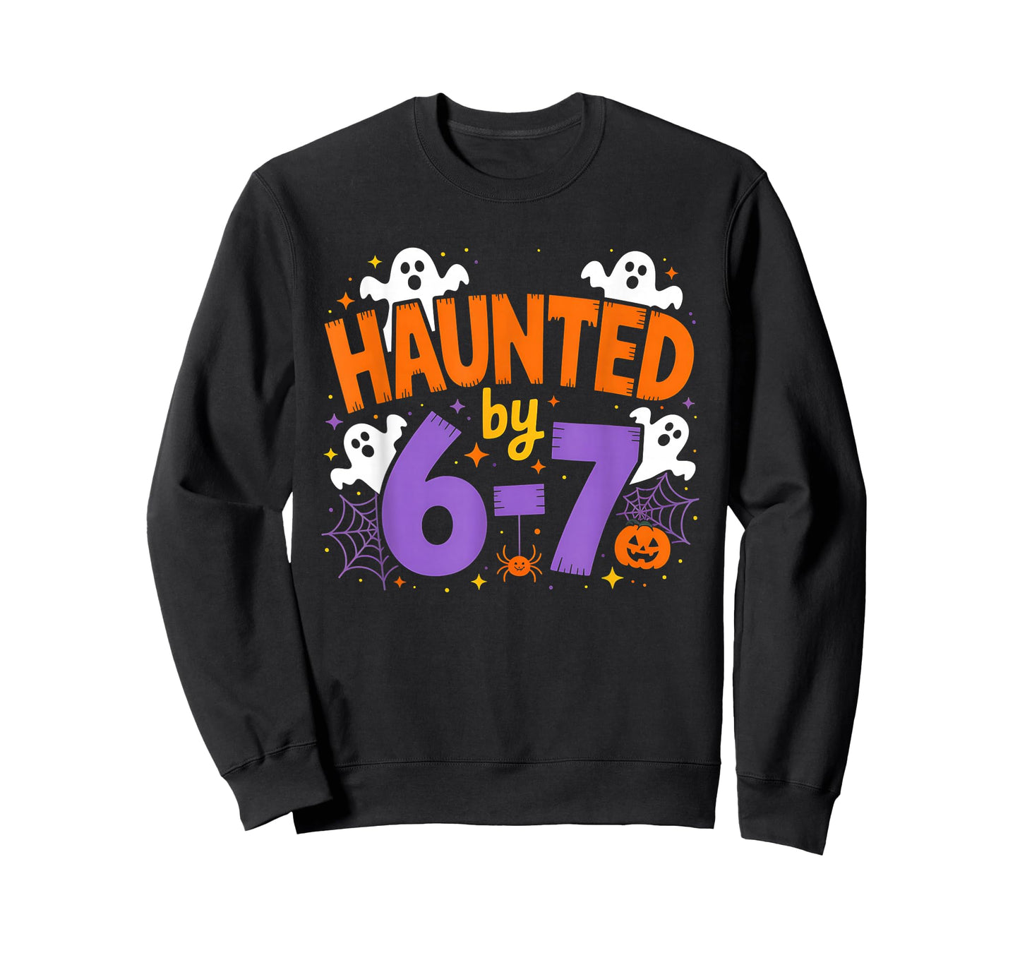 Haunted by 6-7 Halloween Ghosts and Spiders Design T-Shirt