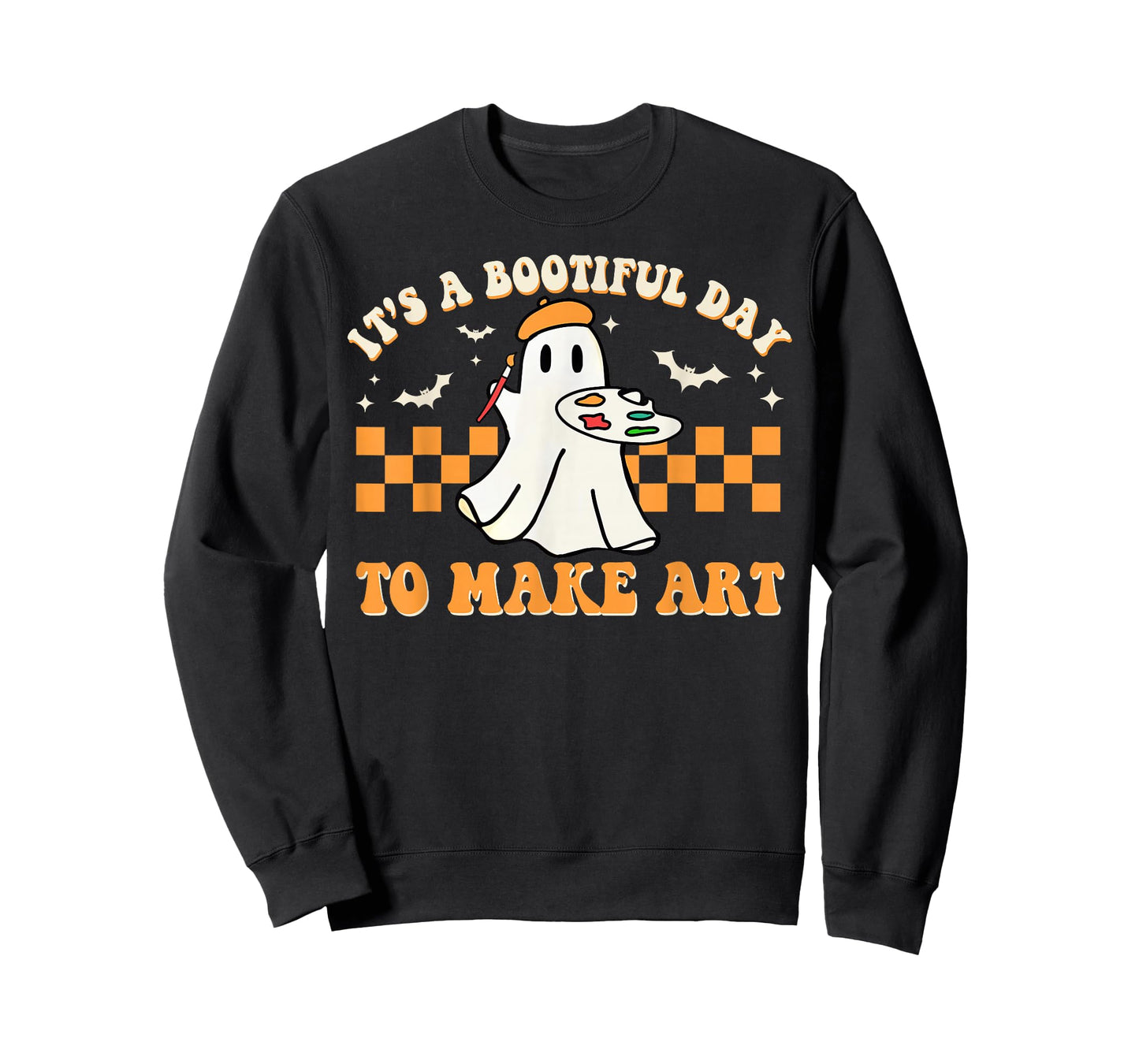 It's A Bootiful Day To Make Art Halloween Art Teacher Groovy T-Shirt