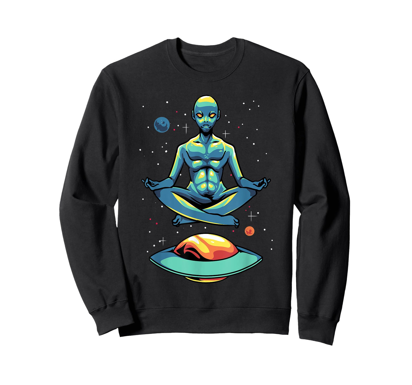 Yoga Alien Meditates In The Galaxy To Find Inner Peace T-Shirt