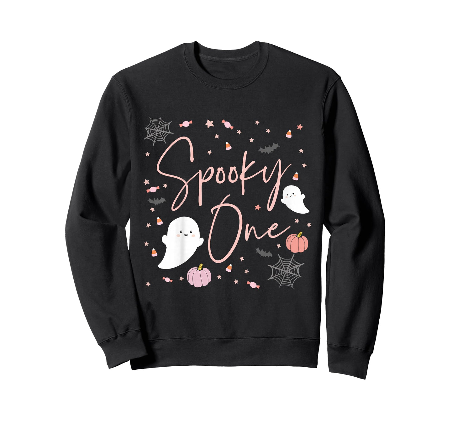 Kids Spooky One Baby Girl 1st First Birthday Pink Halloween T-Shirt
