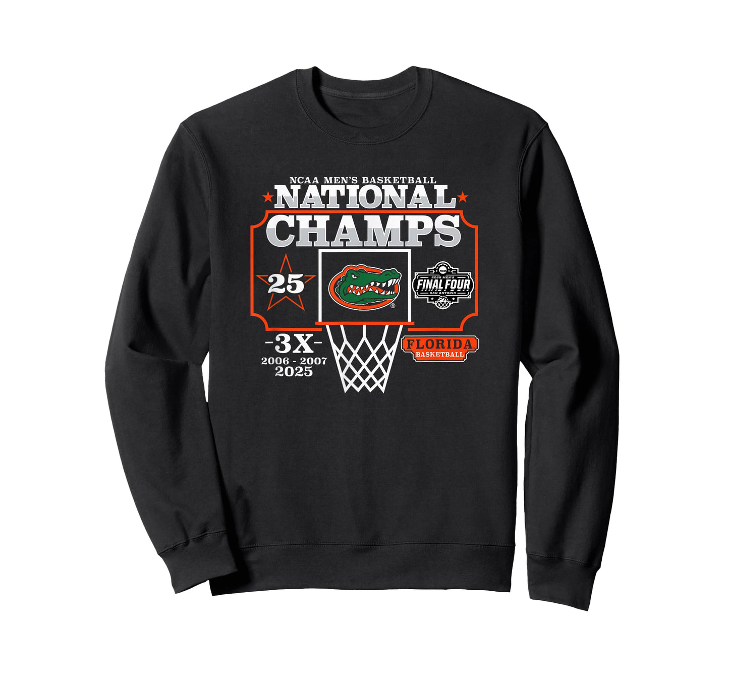 Florida Gators National Champs 2025 Men's Basketball 3X Blue T-Shirt